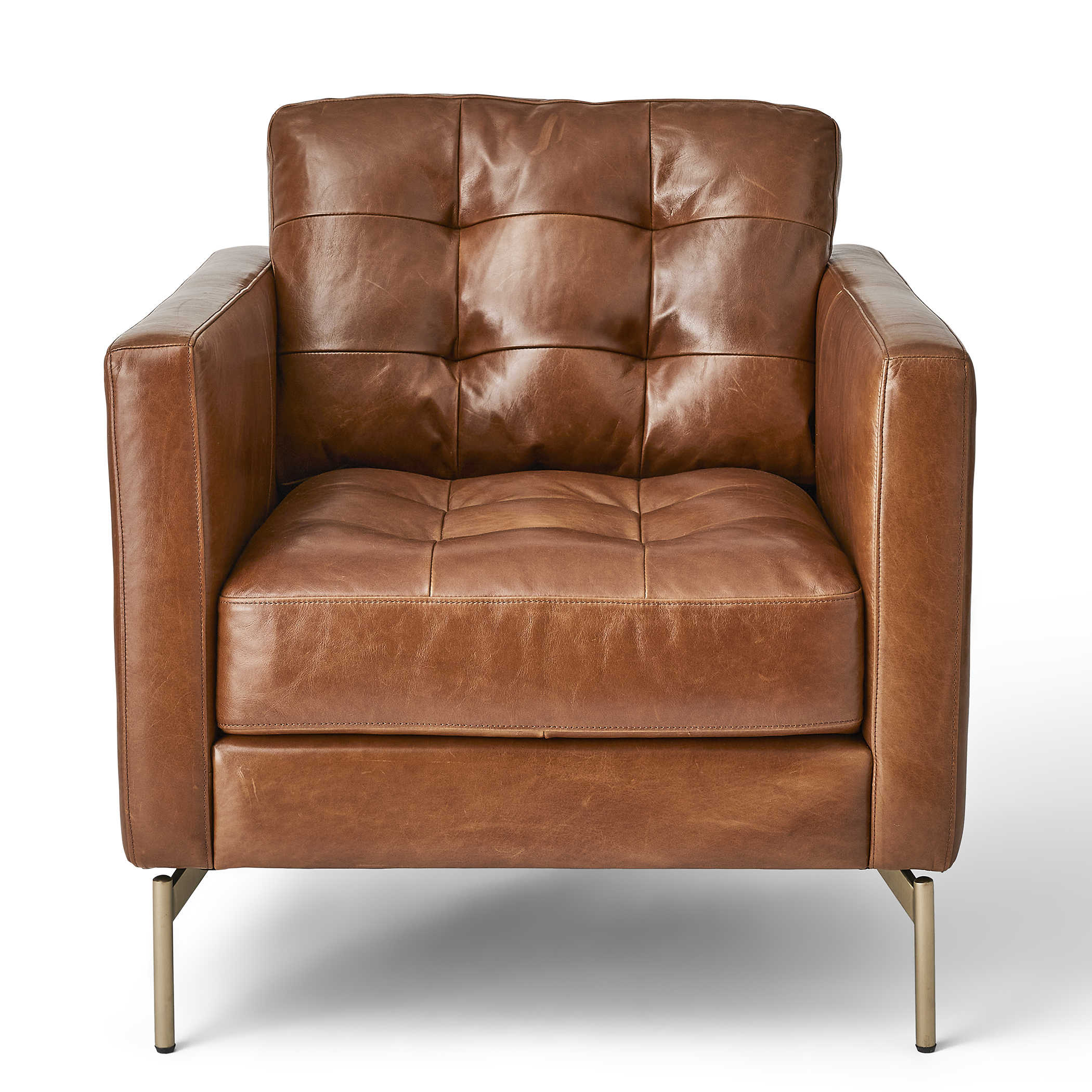 Caramel leather club deals chair