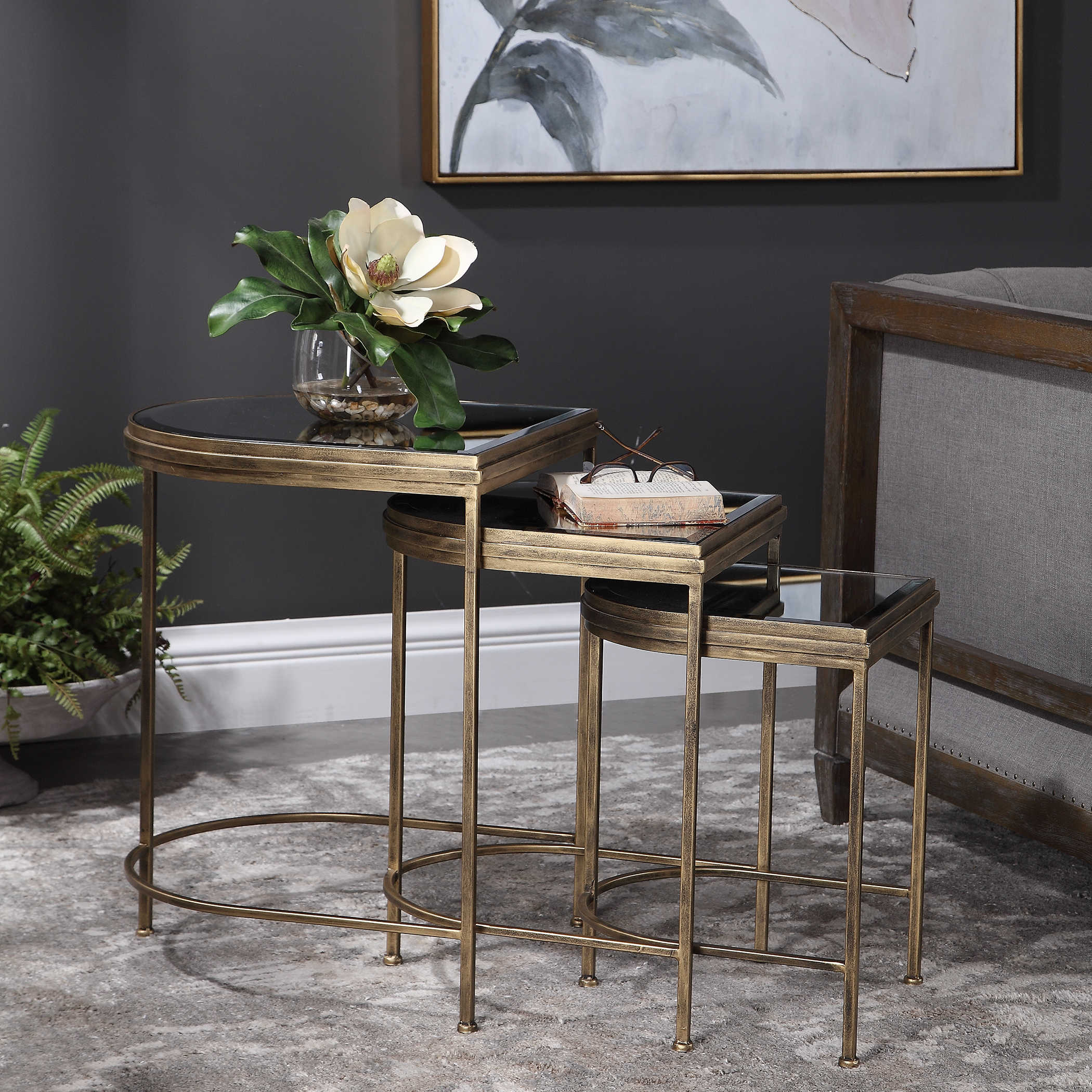 Gold on sale nesting tables