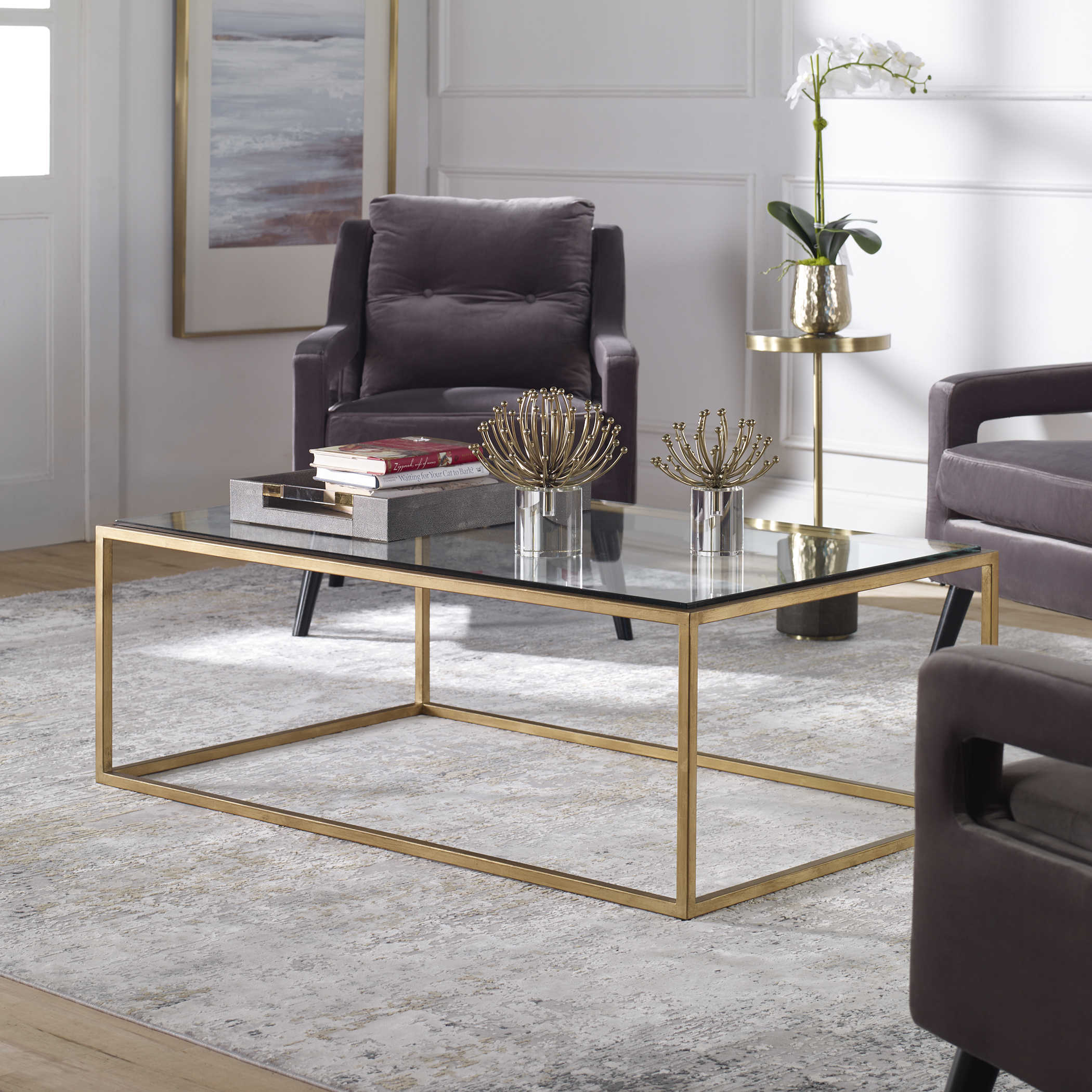 Grey gold on sale coffee table