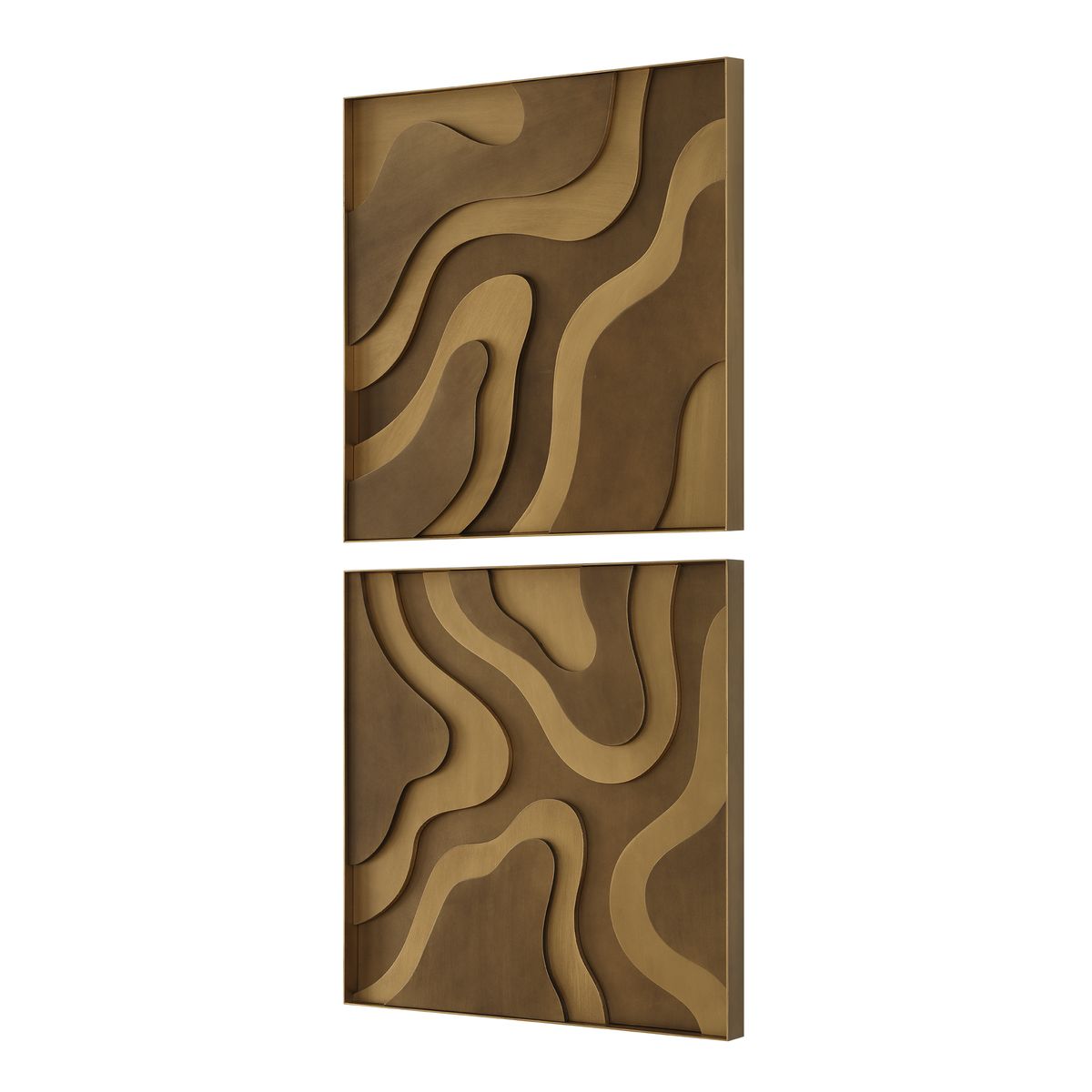 Golden Terrain Wood Wall Decor, S/2 - Uttermost