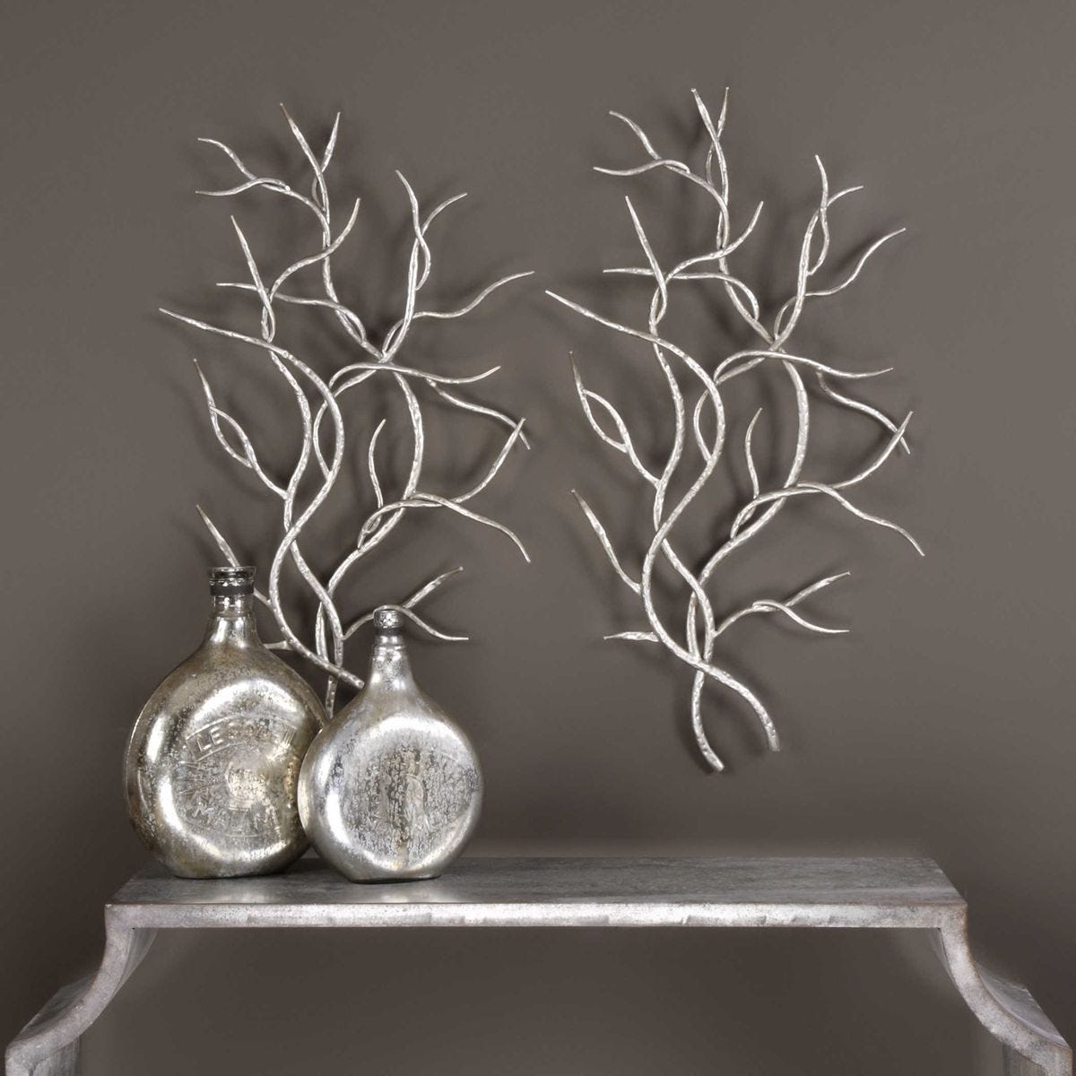 Silver Branches Metal Wall Decor, S/2 - Uttermost