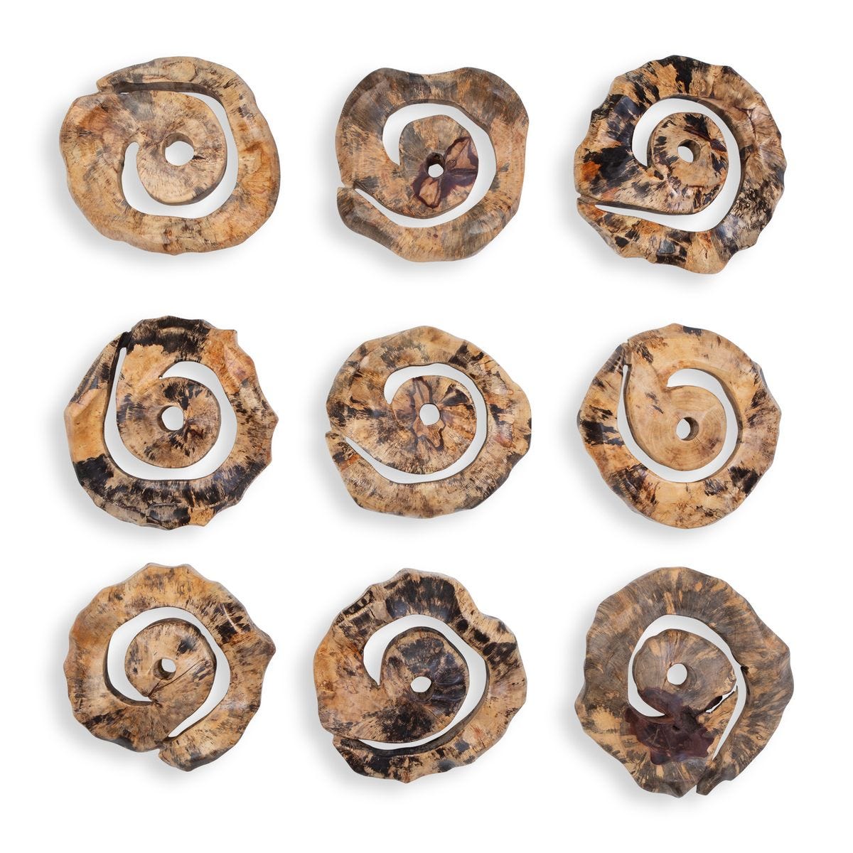 アメリカ先住民風アートボード 約25cm Corkscrew Wood Wall Decor, S/9 - Uttermost