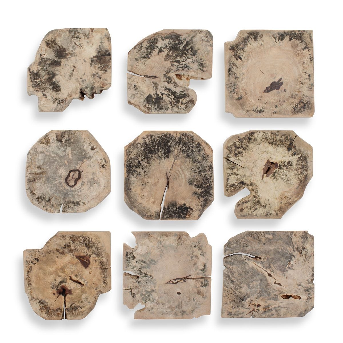 Bahati Wood Wall Decor, Bleached, S/9 - Uttermost