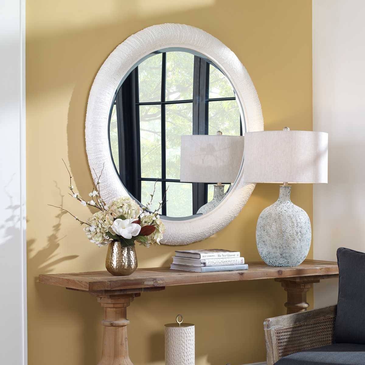 Mariner Round Mirror, White view 5