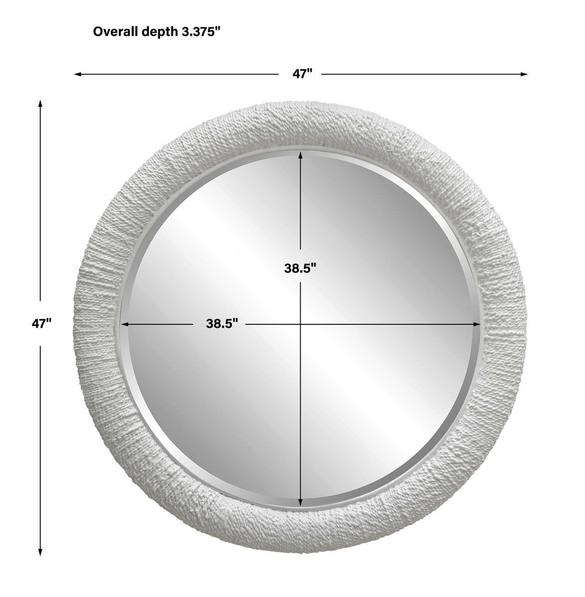 Mariner Round Mirror, White view 6
