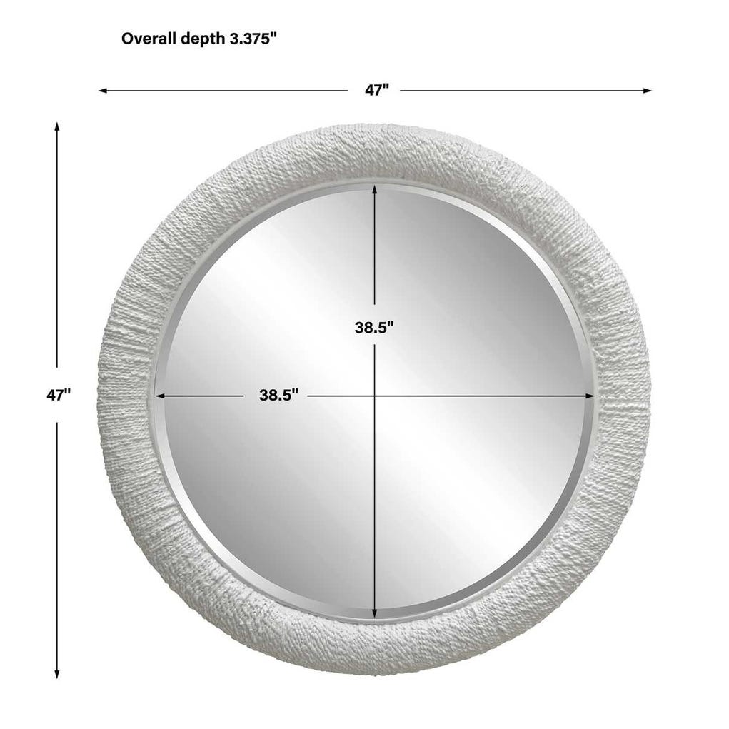 Mariner Round Mirror, White view 12