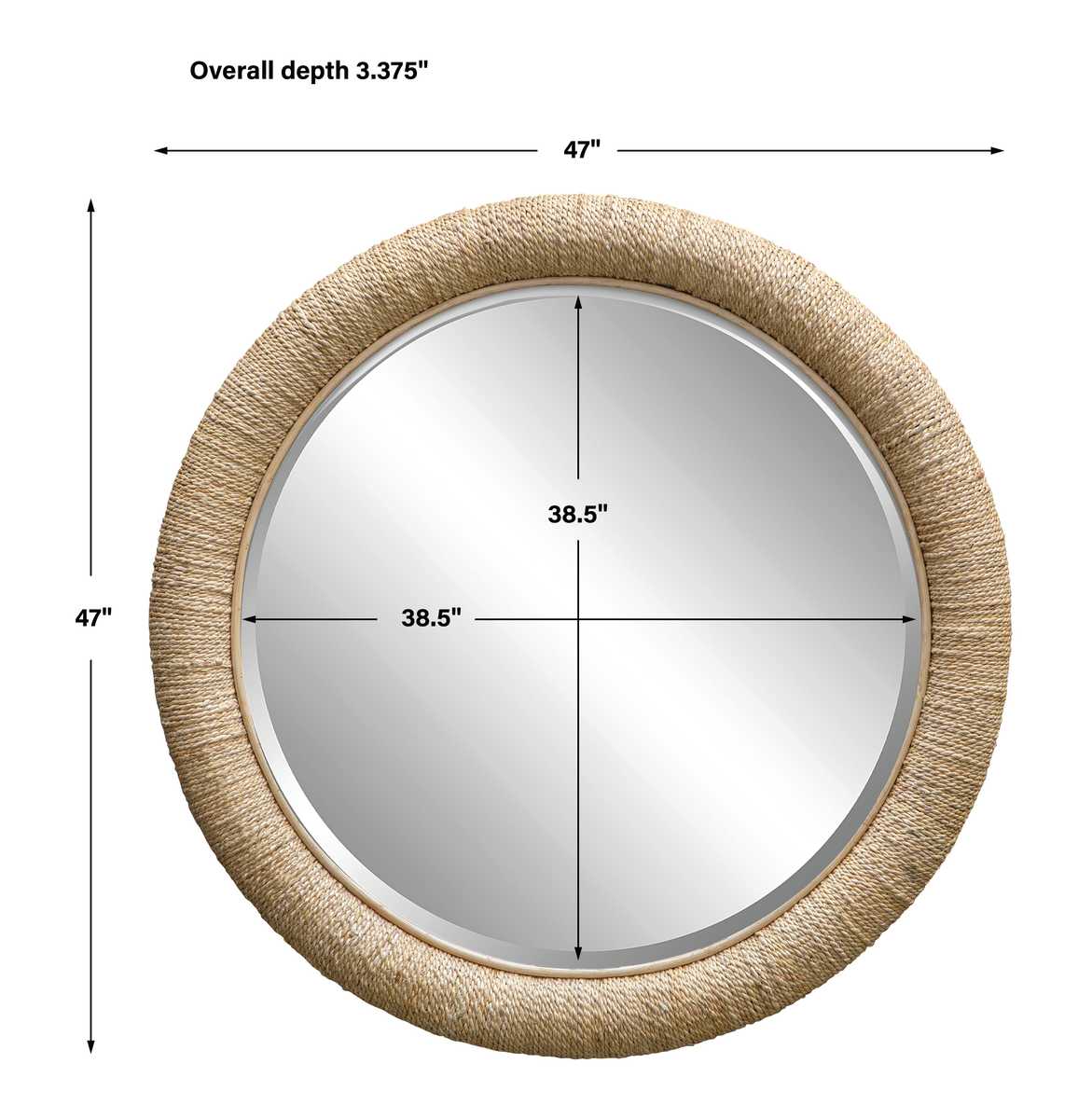 Mariner Round Mirror, Natural view 6