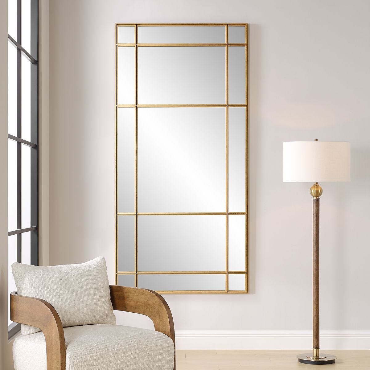 美品　UTTERMOSTアターマスト社製Gold Mirror大型鏡 Spurgeon Mirror, Gold - Uttermost