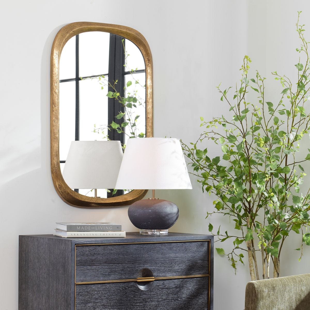 Malone Mirror, Brass view 3