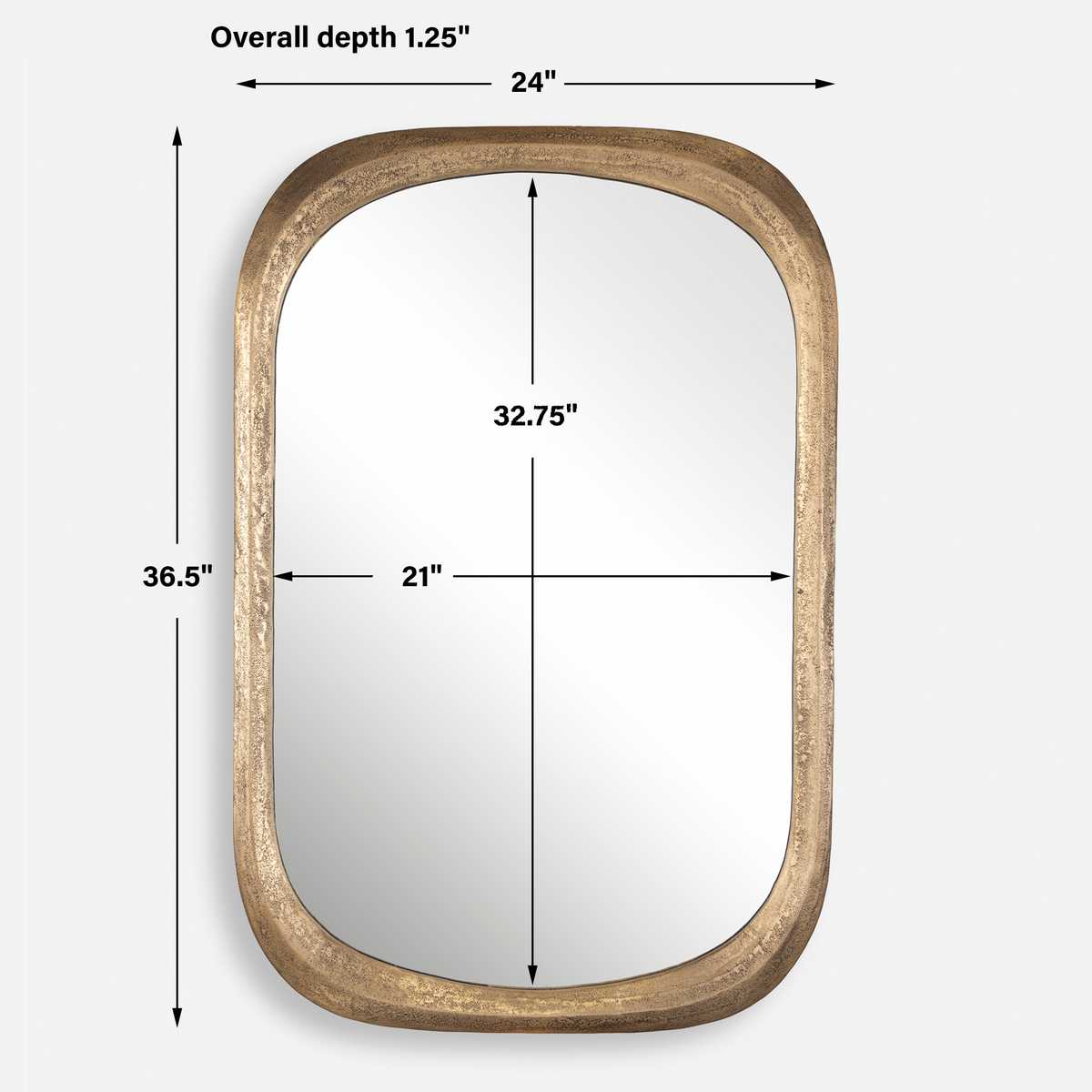 Malone Mirror, Brass view 7