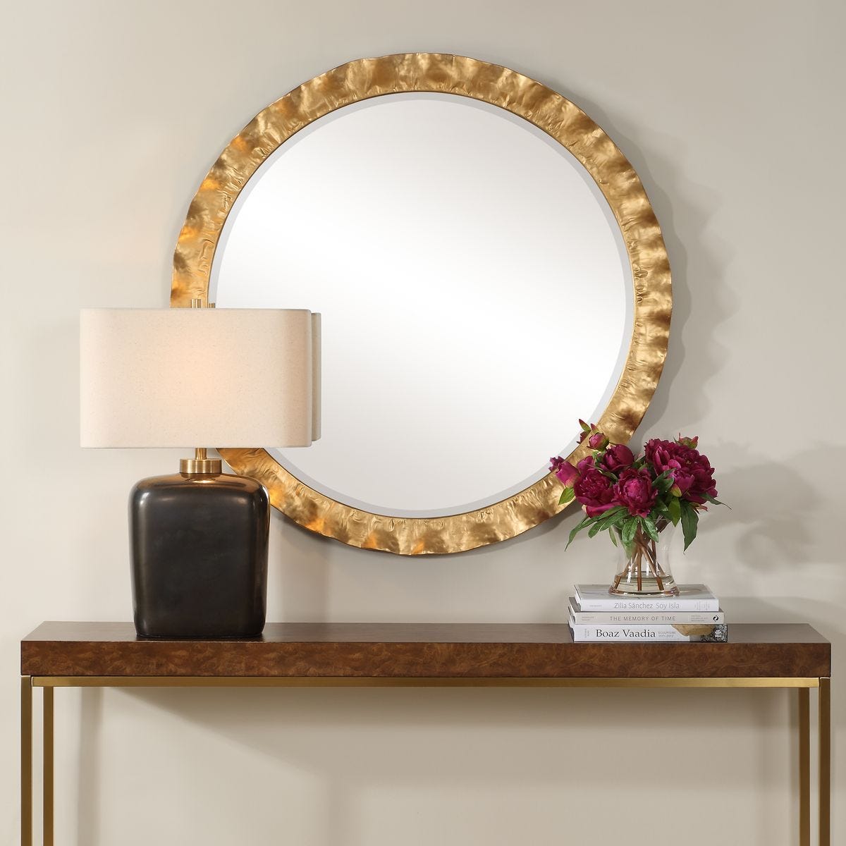 Haya Round Mirror, Gold - Uttermost