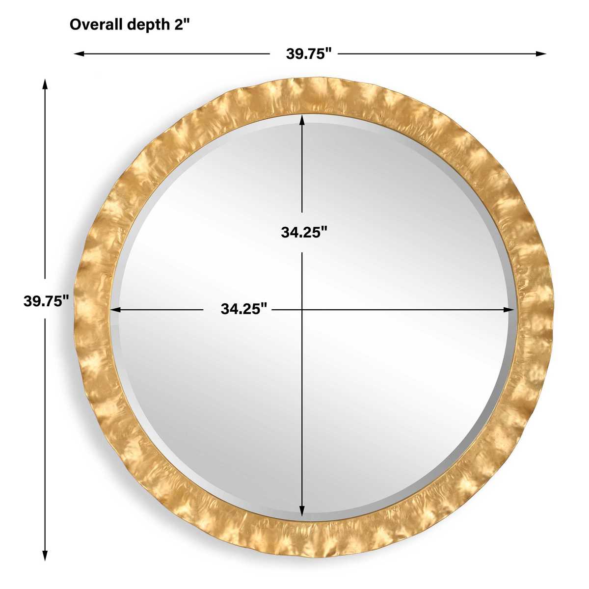 Haya Round Mirror, Gold - Uttermost