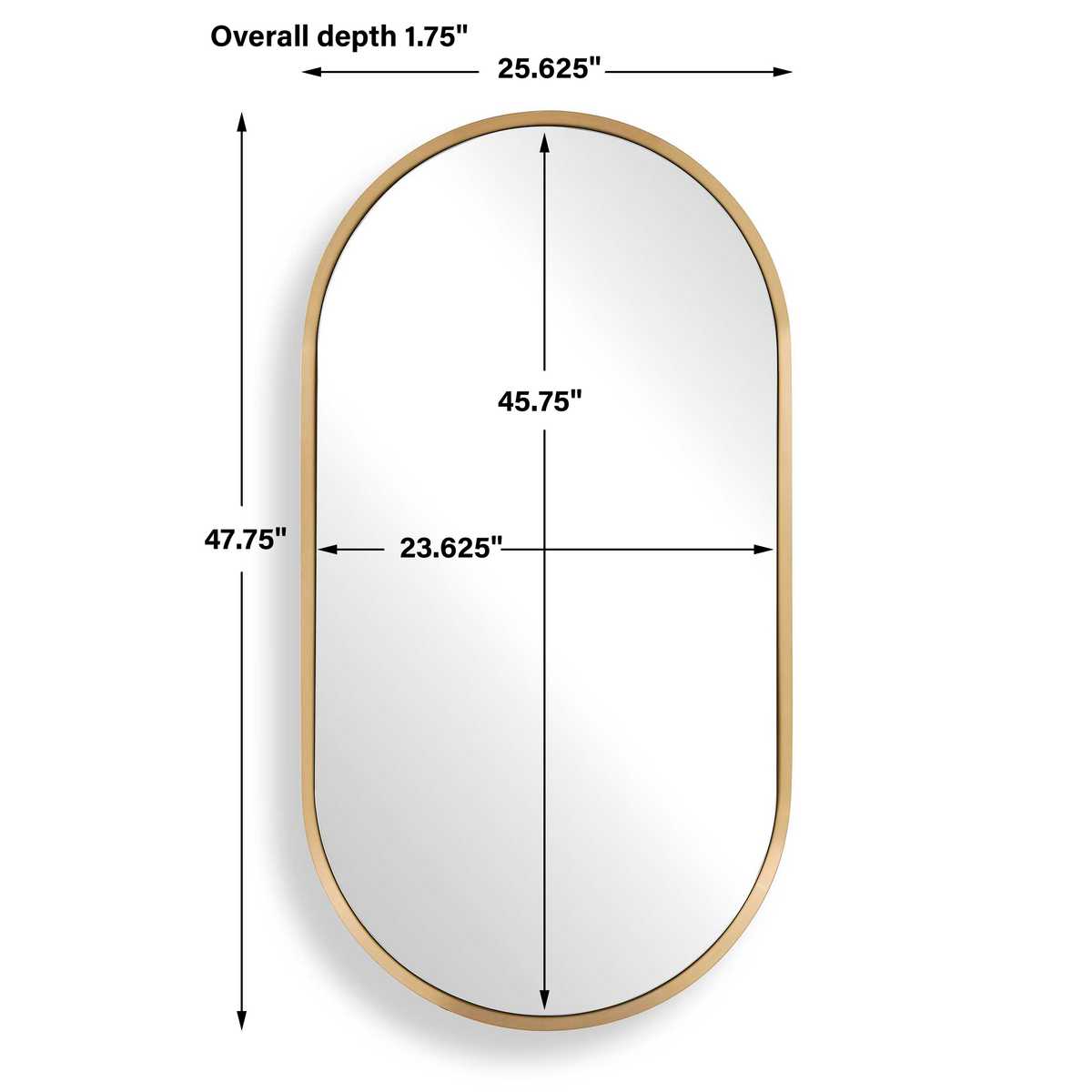 Torrado Oval Mirror, Brass - Uttermost