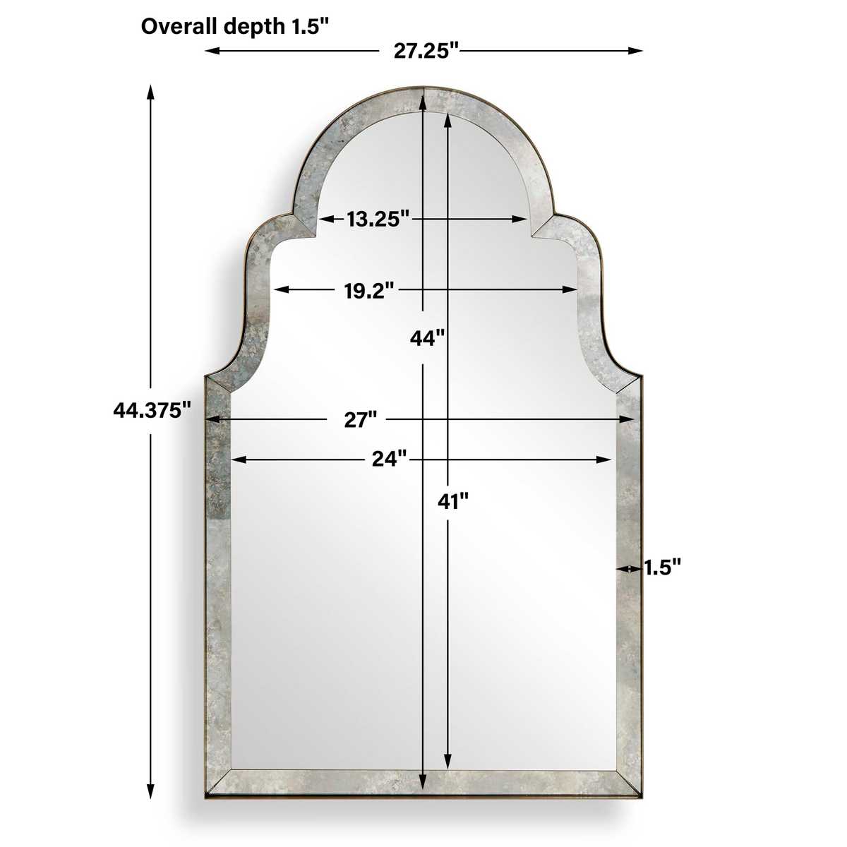 Brayden Antique Arch Mirror view 7