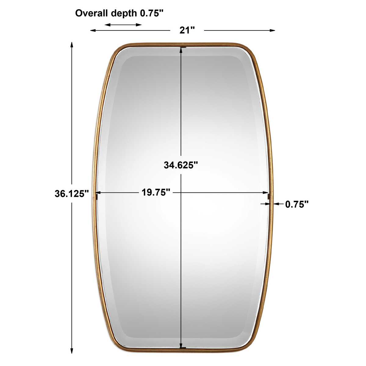 Canillo Mirror, Gold view 4