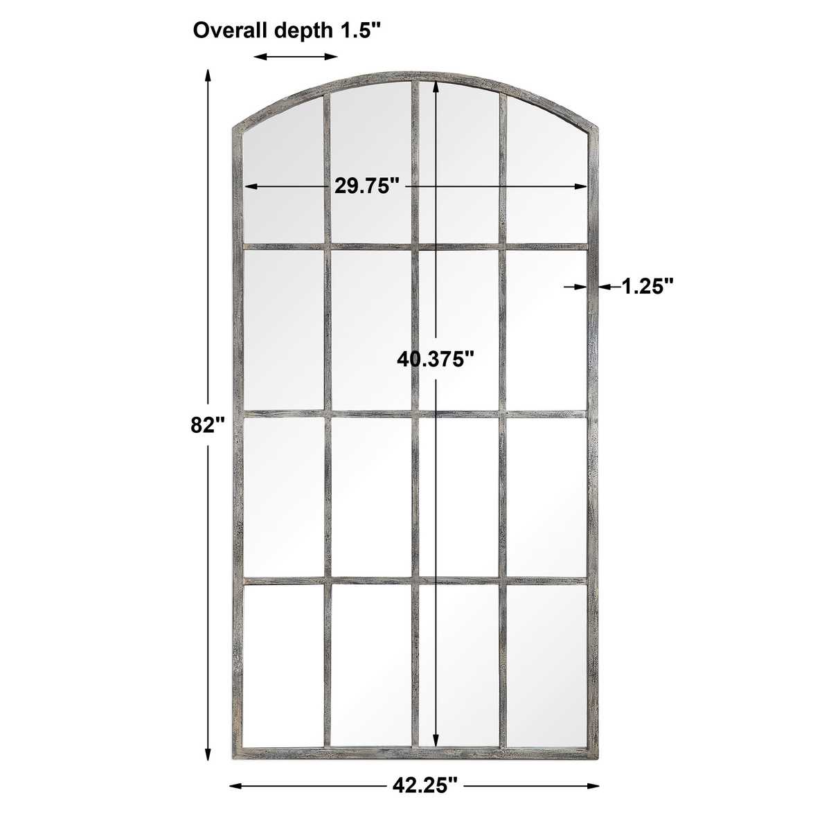 Amiel Large Arch Mirror, Ivory view 9