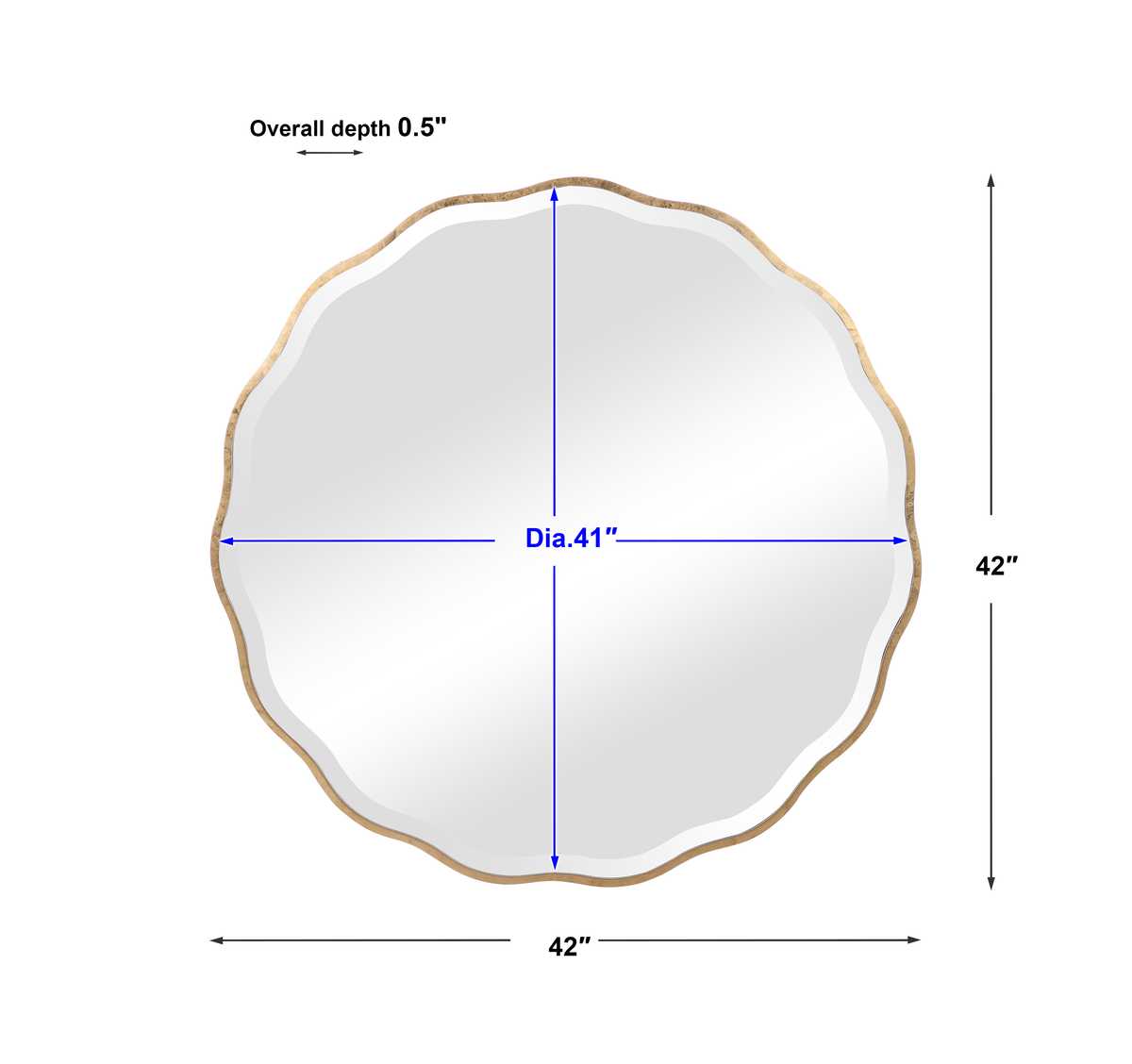 Aneta Round Mirror, Gold view 6