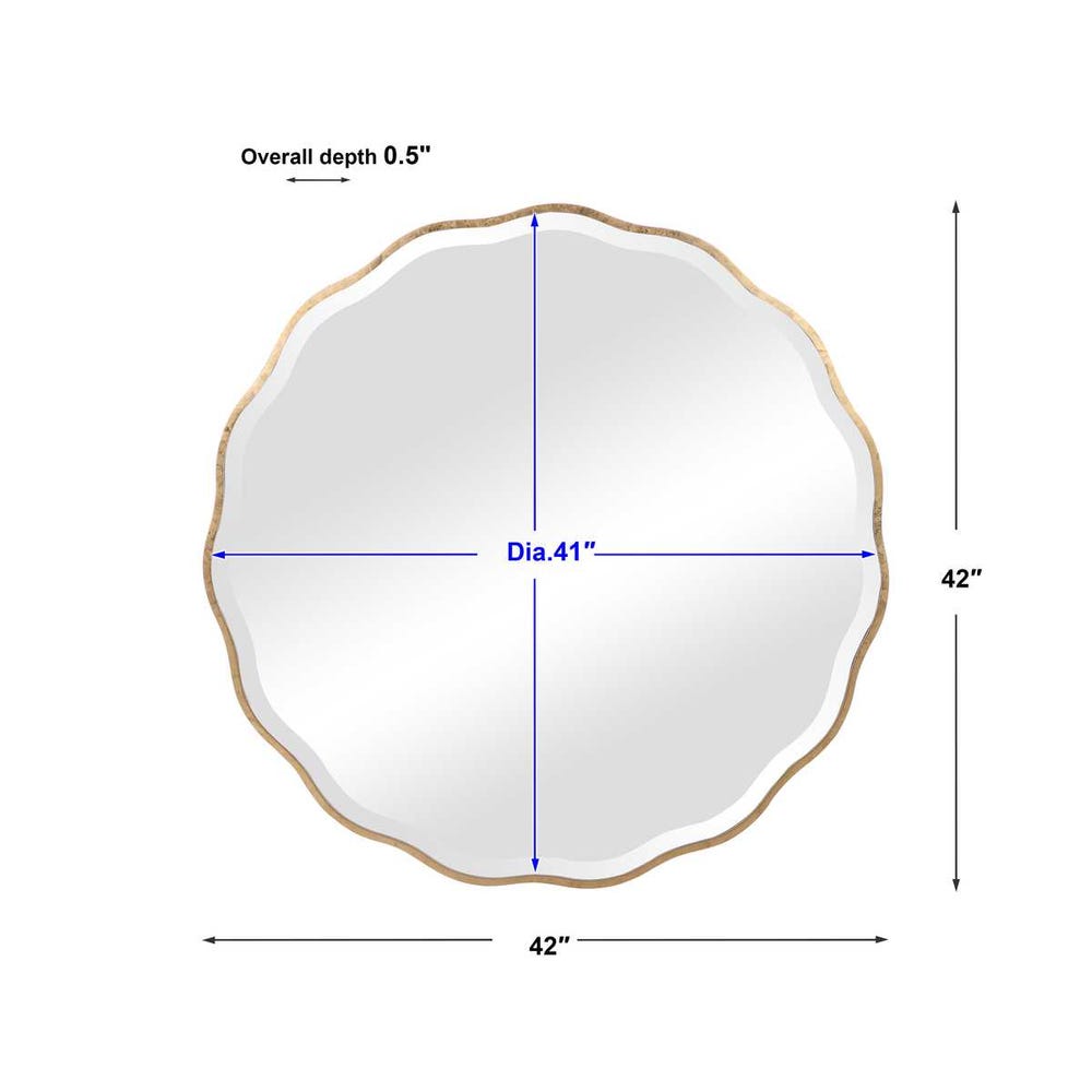 Aneta Round Mirror, Gold view 12