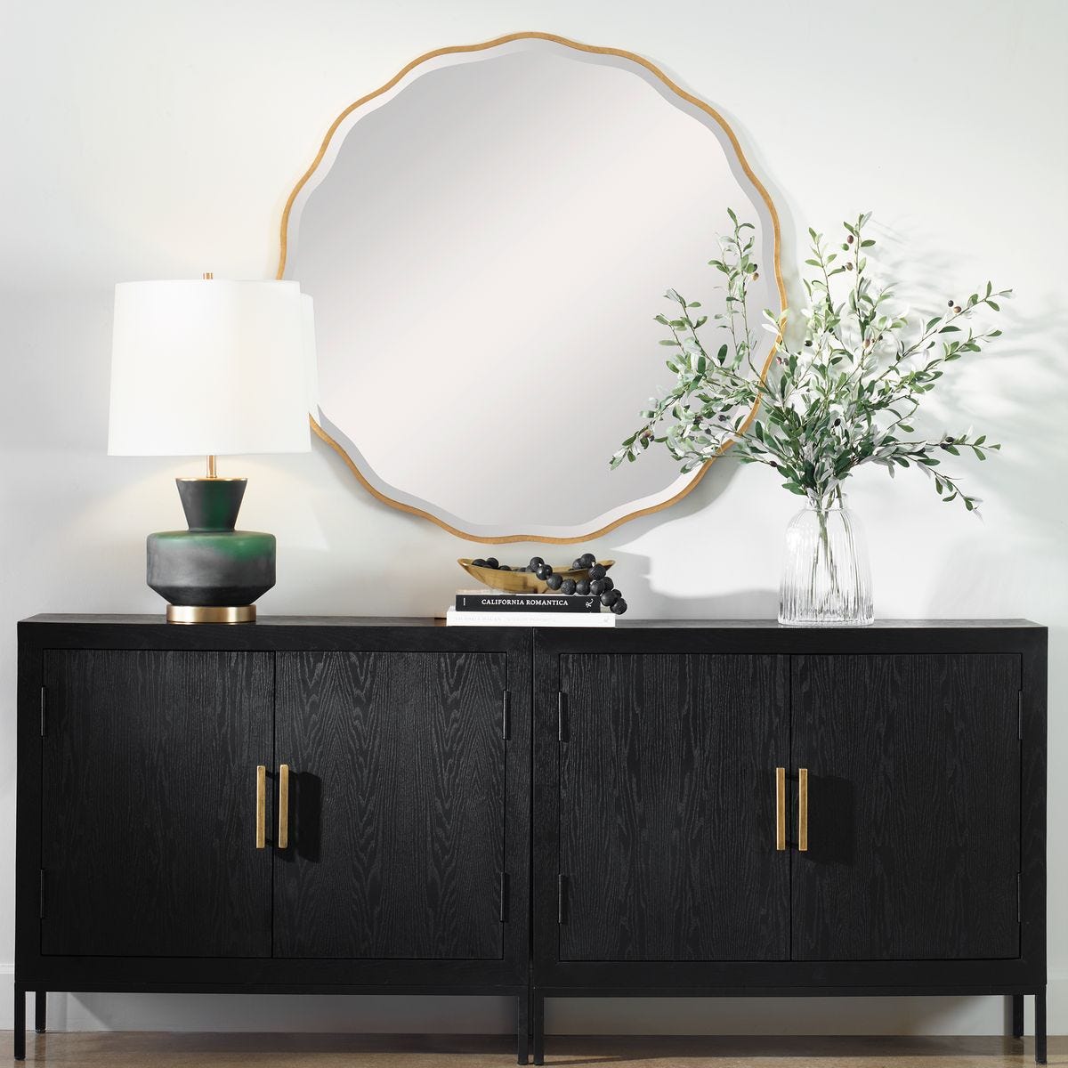 Aneta Round Mirror, Gold - Uttermost