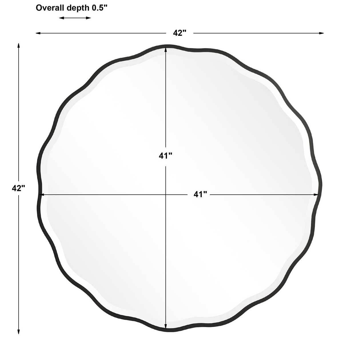 Aneta Round Mirror, Black view 5