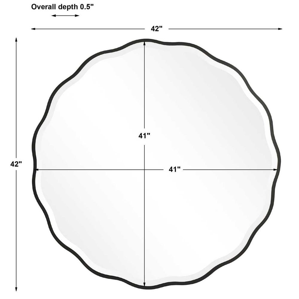Aneta Round Mirror, Black view 10