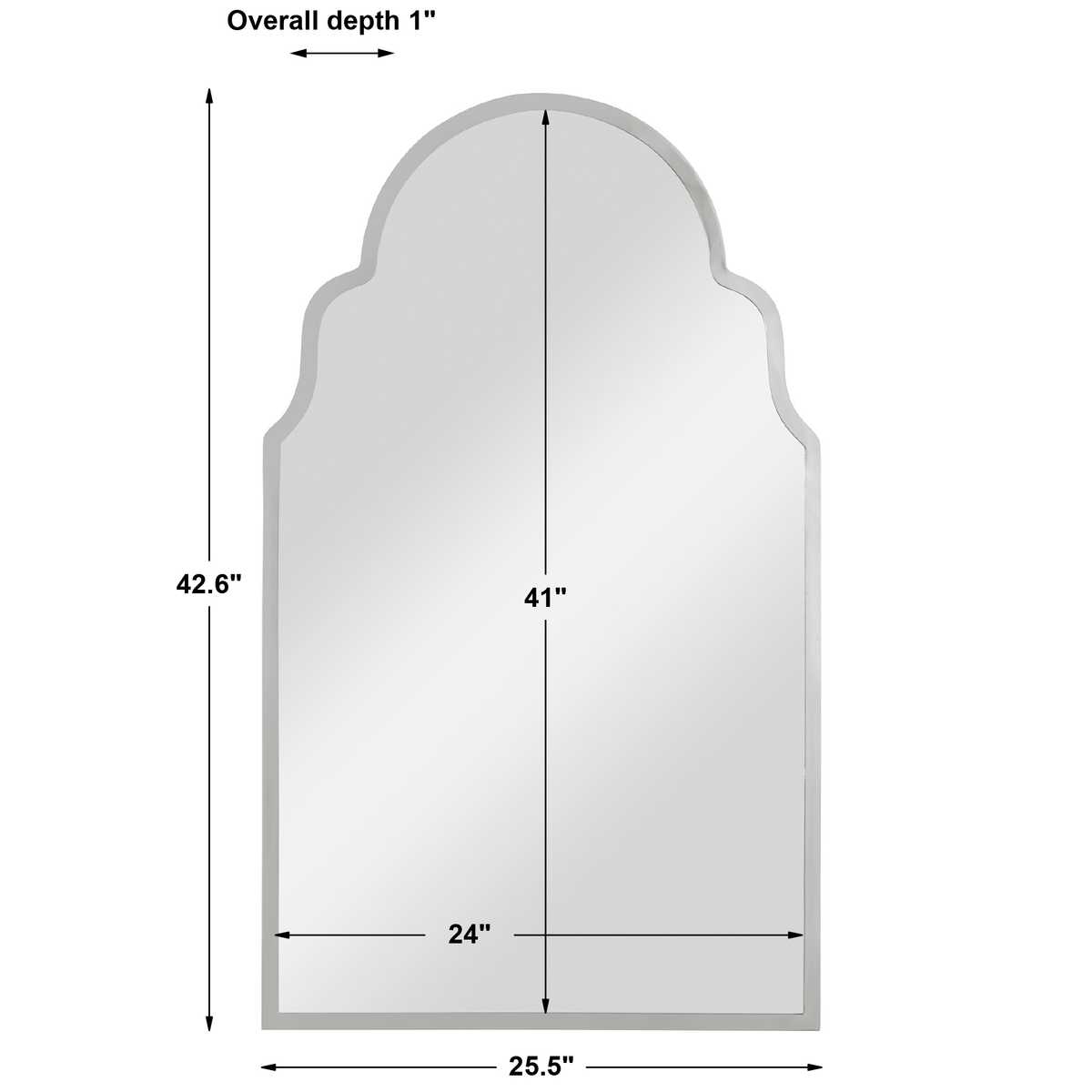 Brayden Arch Mirror, Nickel view 7