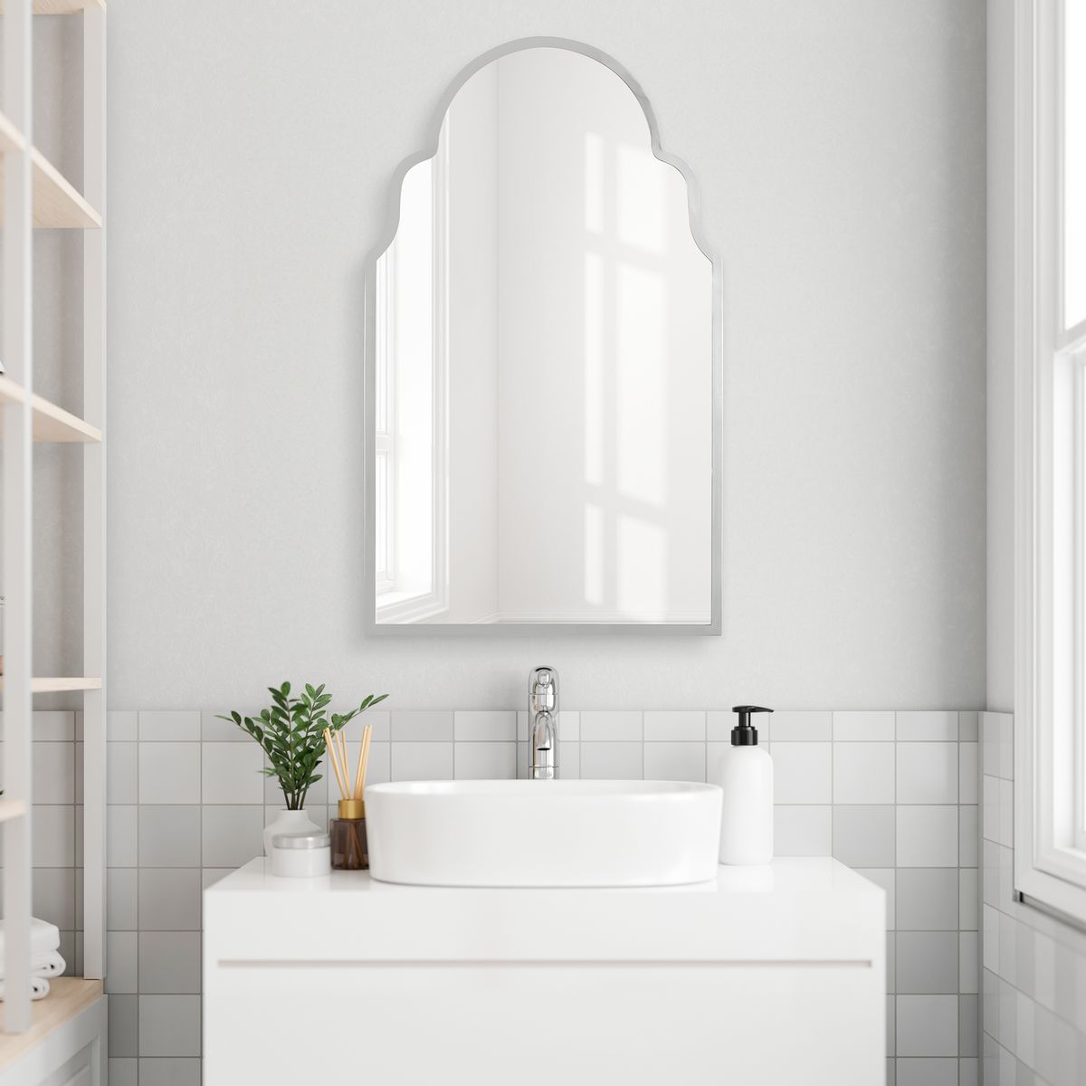 Brayden Arch Mirror, Nickel - Uttermost