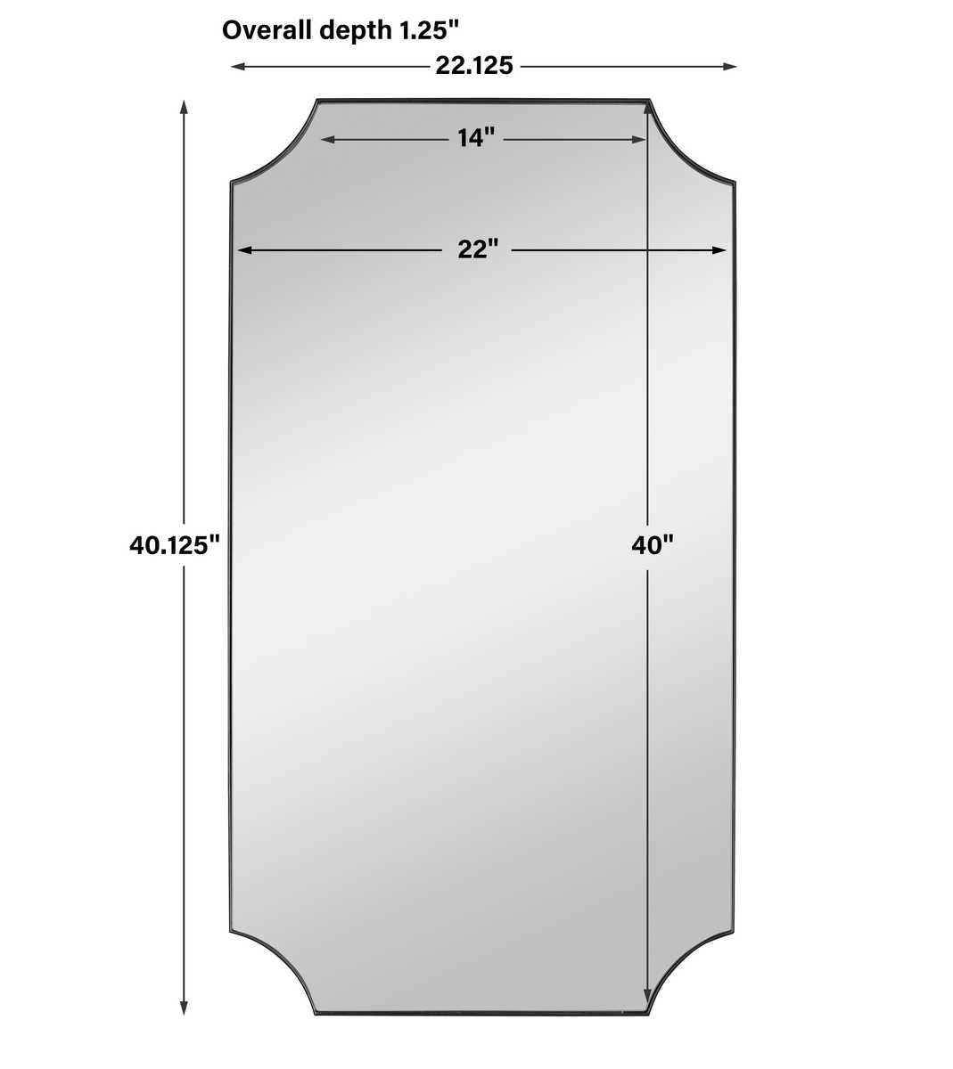 Lennox Mirror, Black view 6