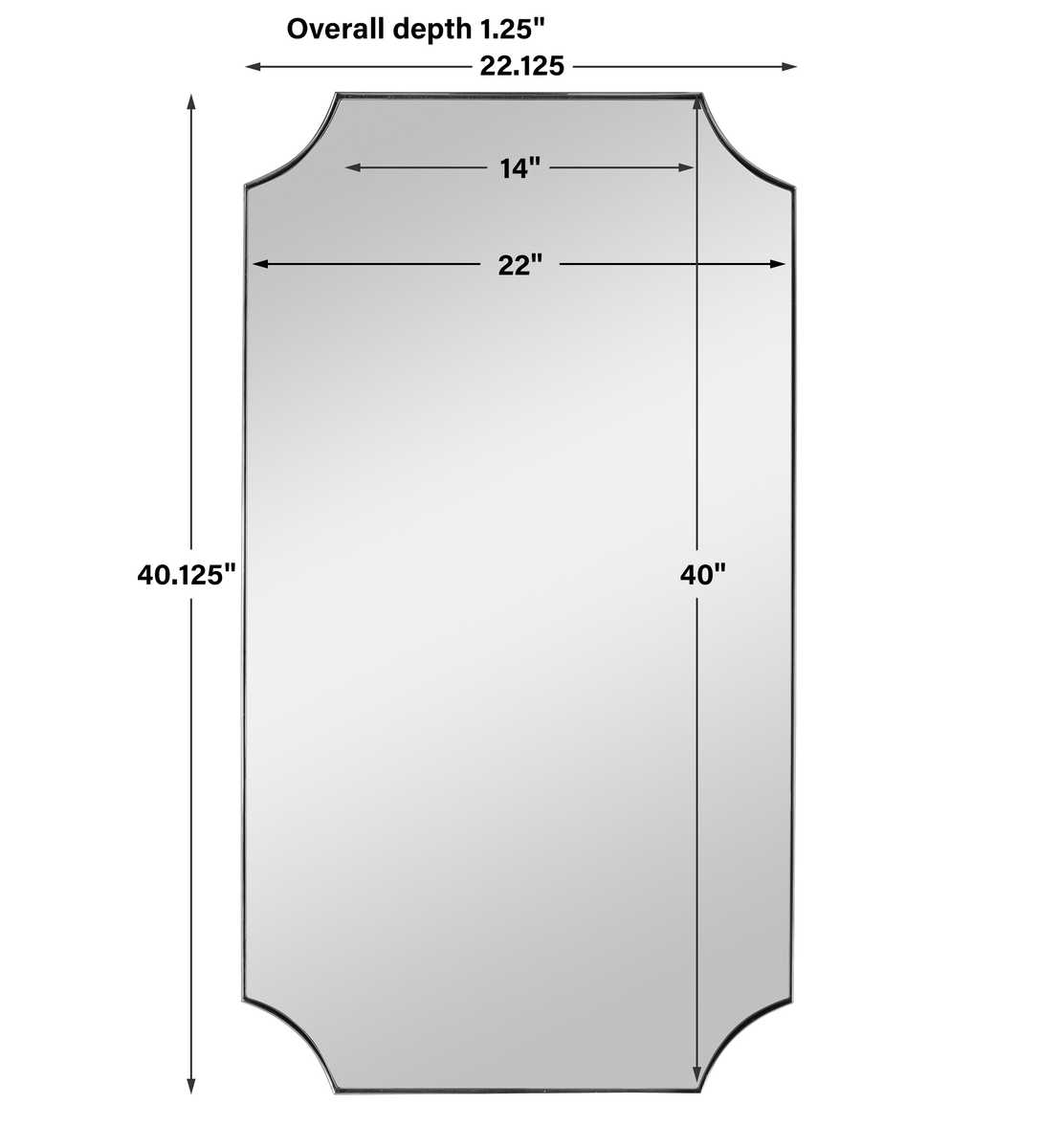 Lennox Mirror, Nickel view 7