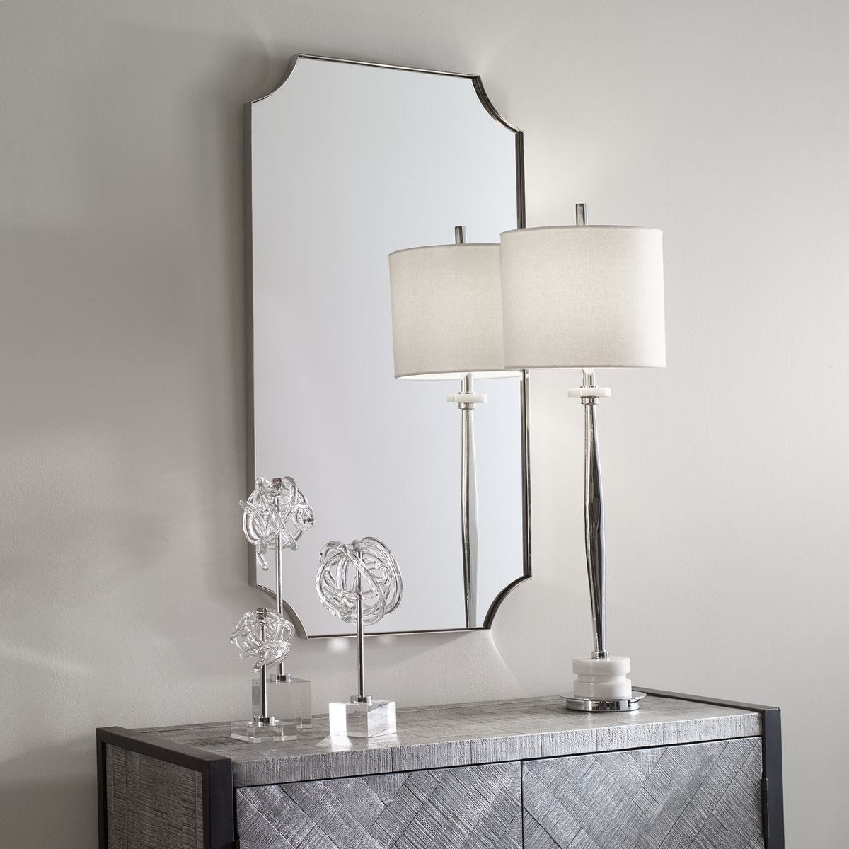 Lennox Mirror, Nickel view 4