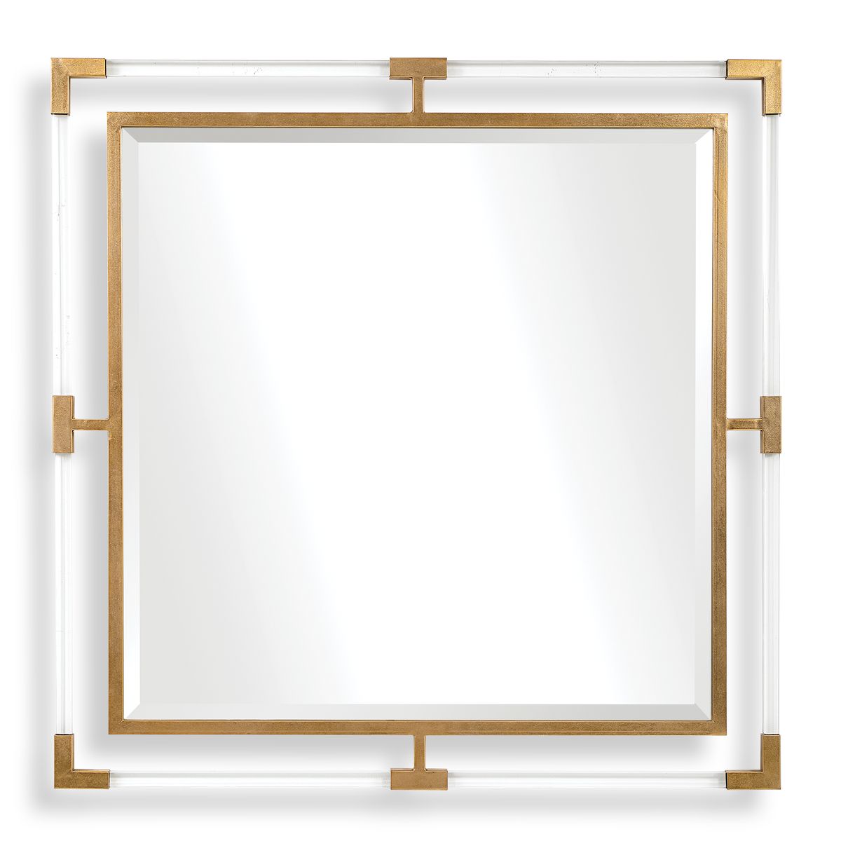 Balkan Square Mirror, Gold view 2