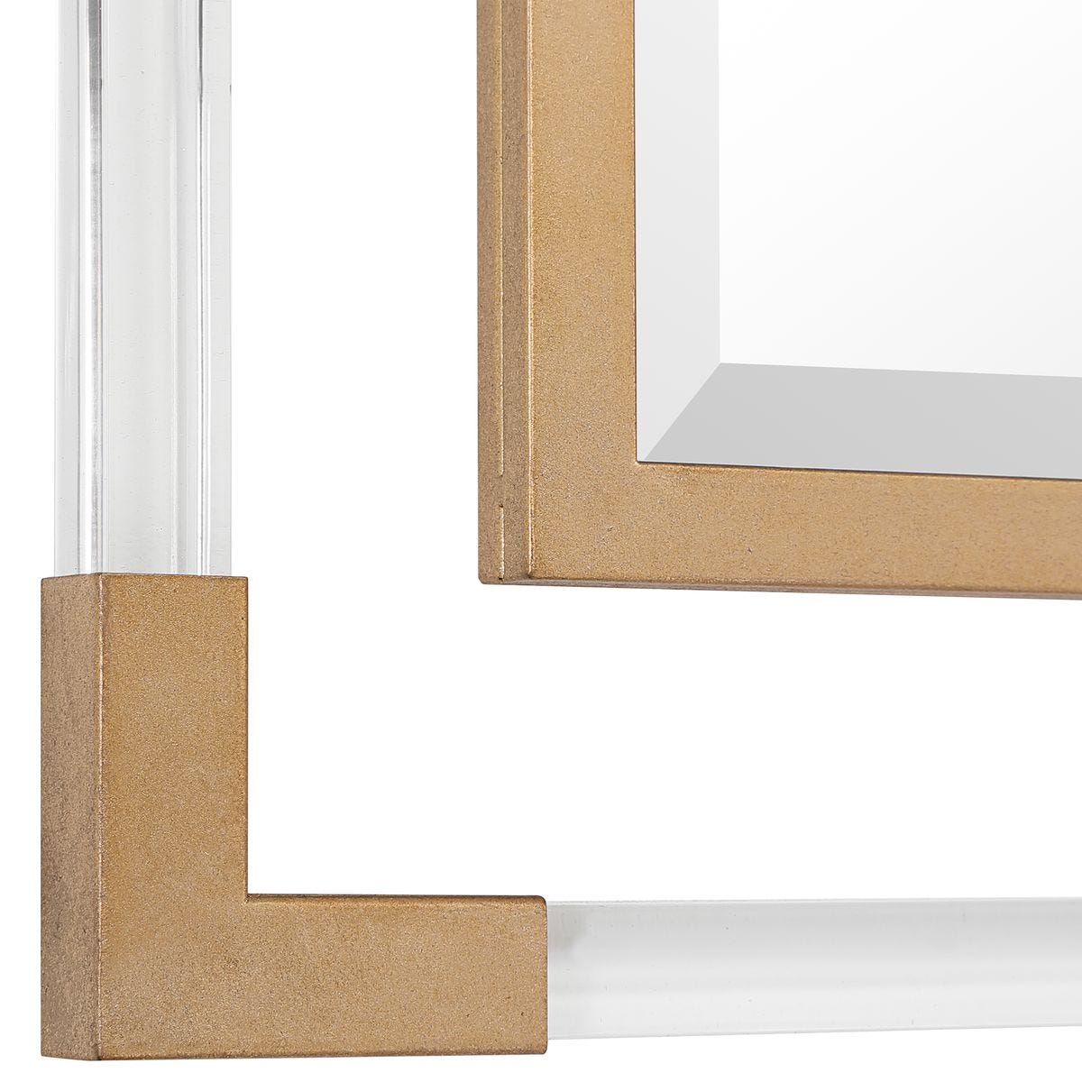 Balkan Square Mirror, Gold view 5