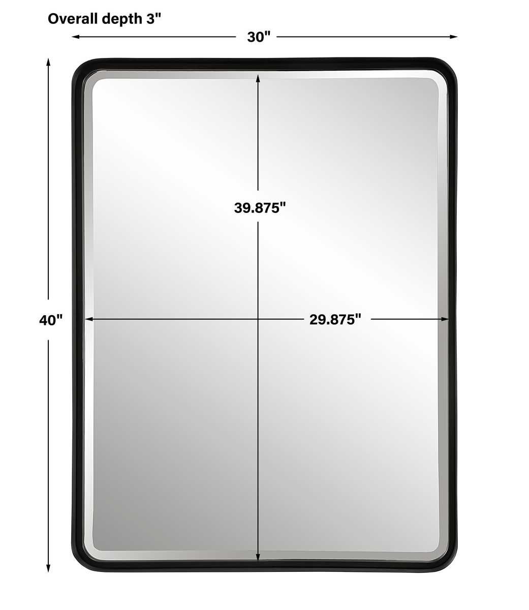 Crofton Large Mirror, Black view 6