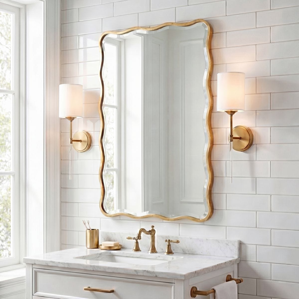 アンジー@プロフ　美品　UTTERMOST社製　大型鏡 Aneta Mirror, Gold - Uttermost