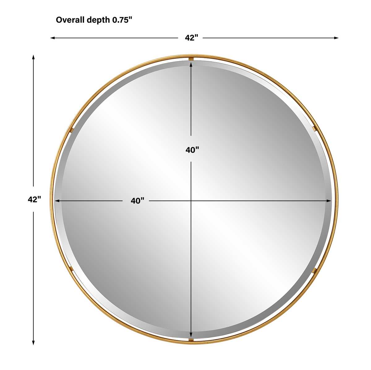 Canillo Round Mirror, Gold view 6