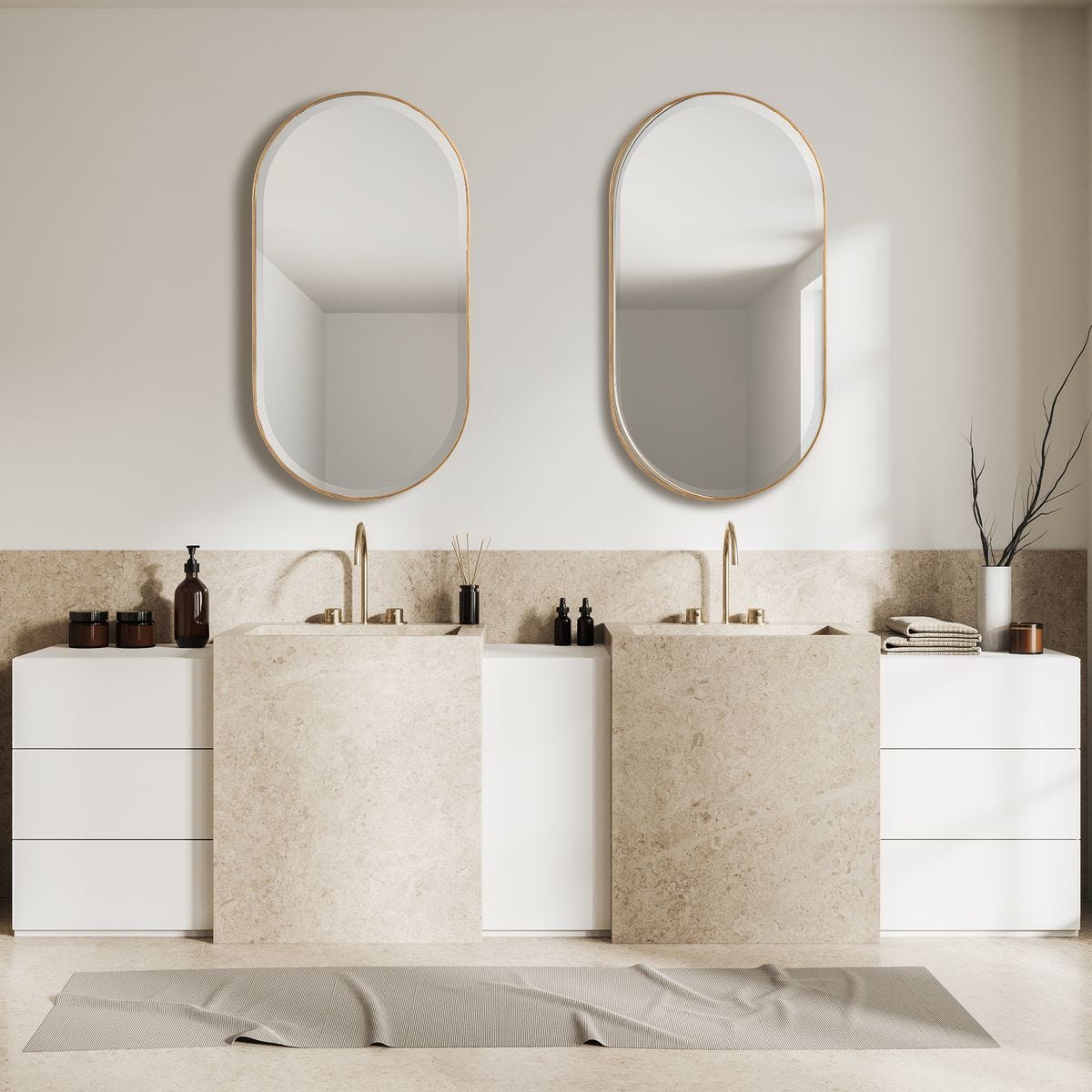 Lago Oval Mirror, Gold - Uttermost
