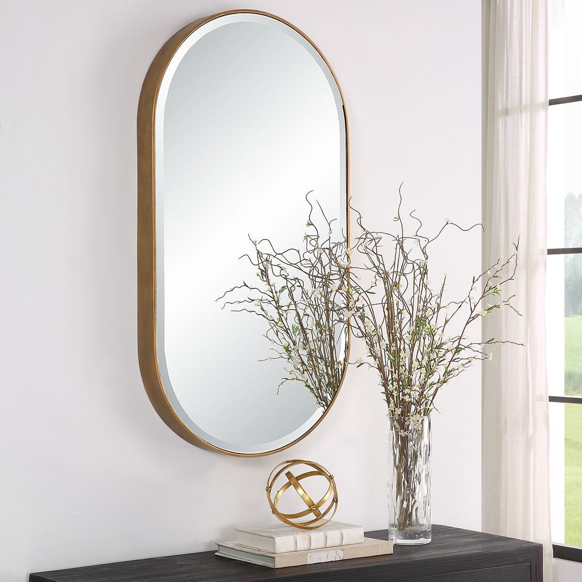 Lago Oval Mirror, Gold - Uttermost