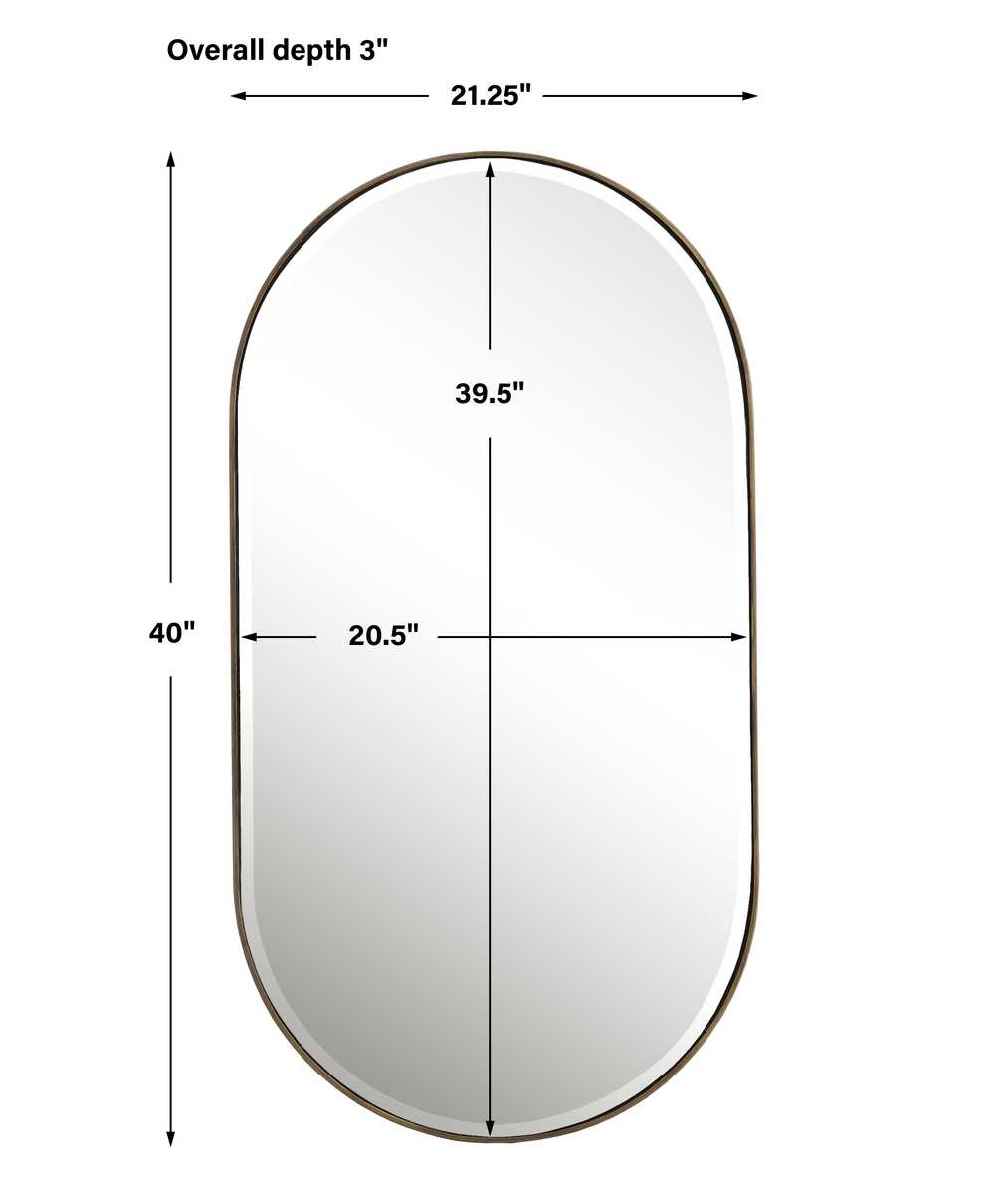 Lago Oval Mirror, Gold - Uttermost