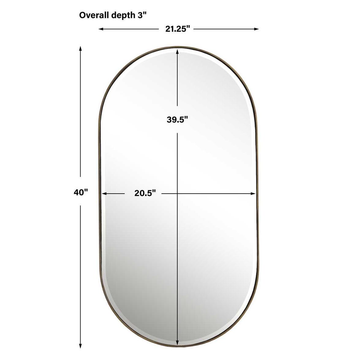 Lago Oval Mirror, Gold view 16