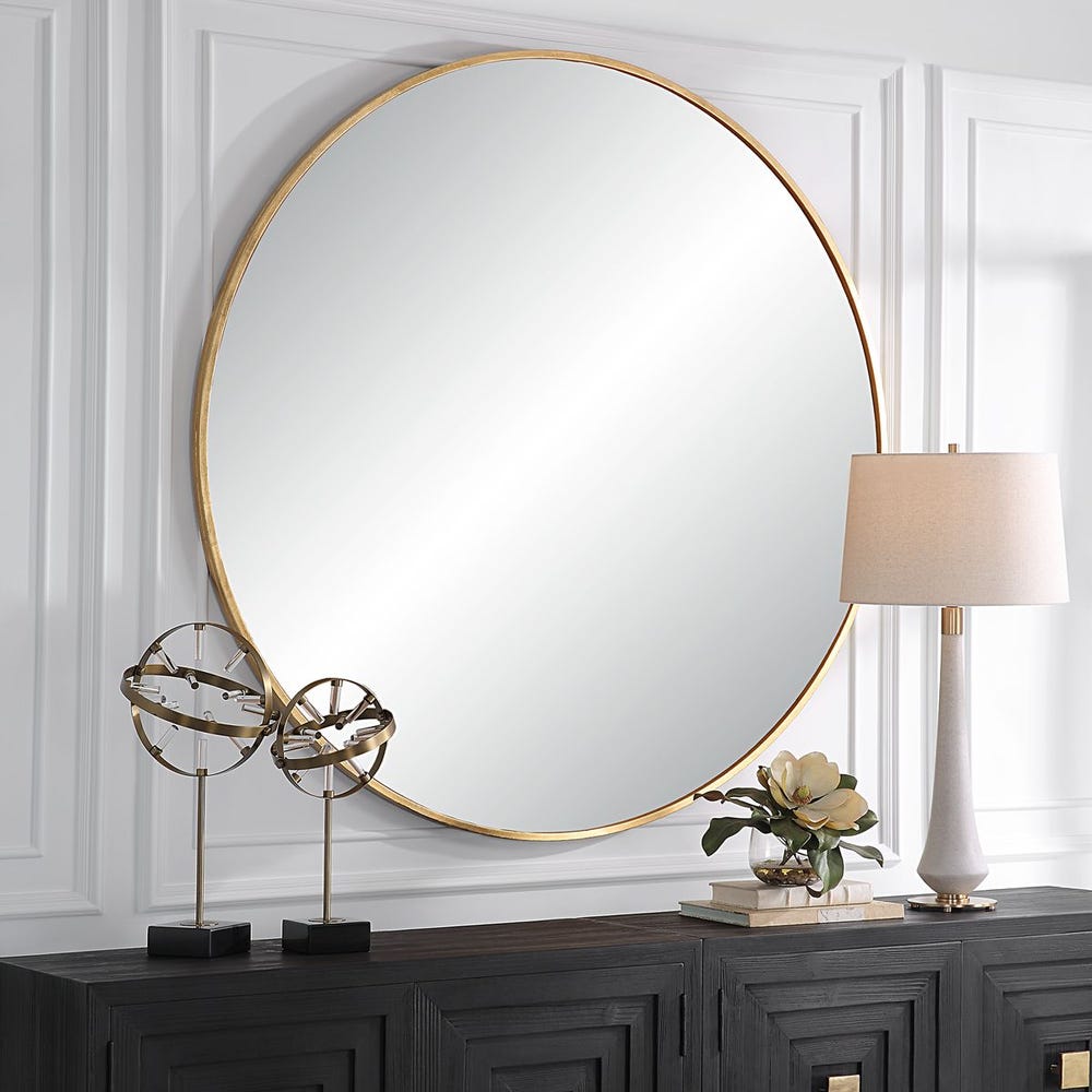 Junius Large Round Mirror, Gold view 10