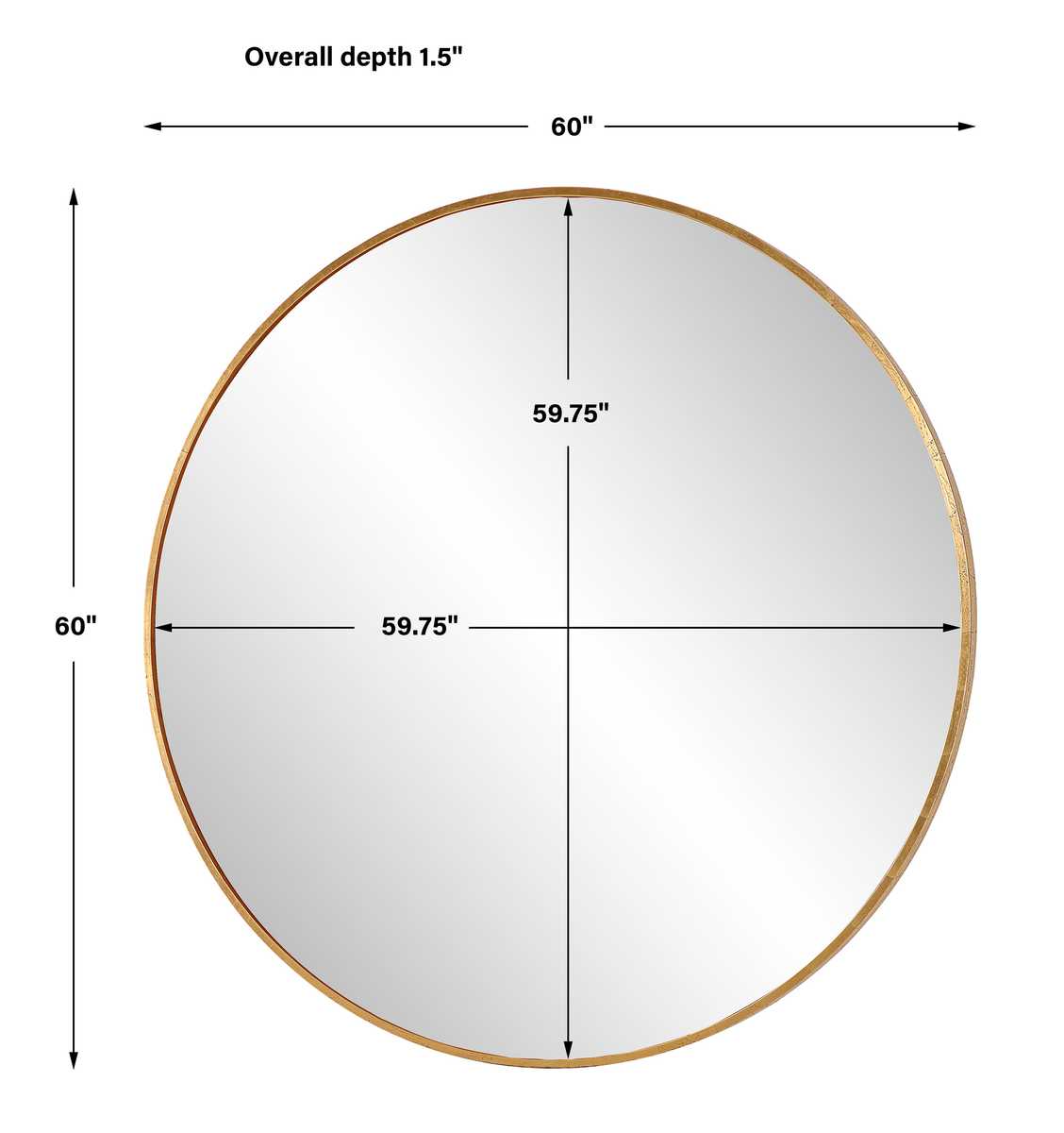 Junius Large Round Mirror, Gold view 7