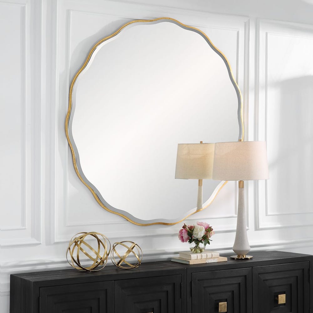Aneta Large Round Mirror, Gold view 11