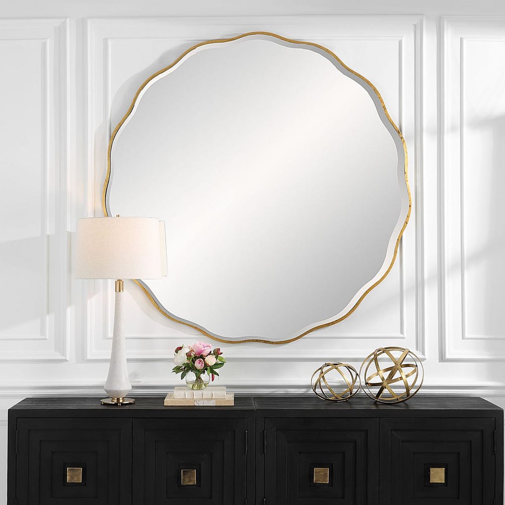 Aneta Large Round Mirror, Gold view 13