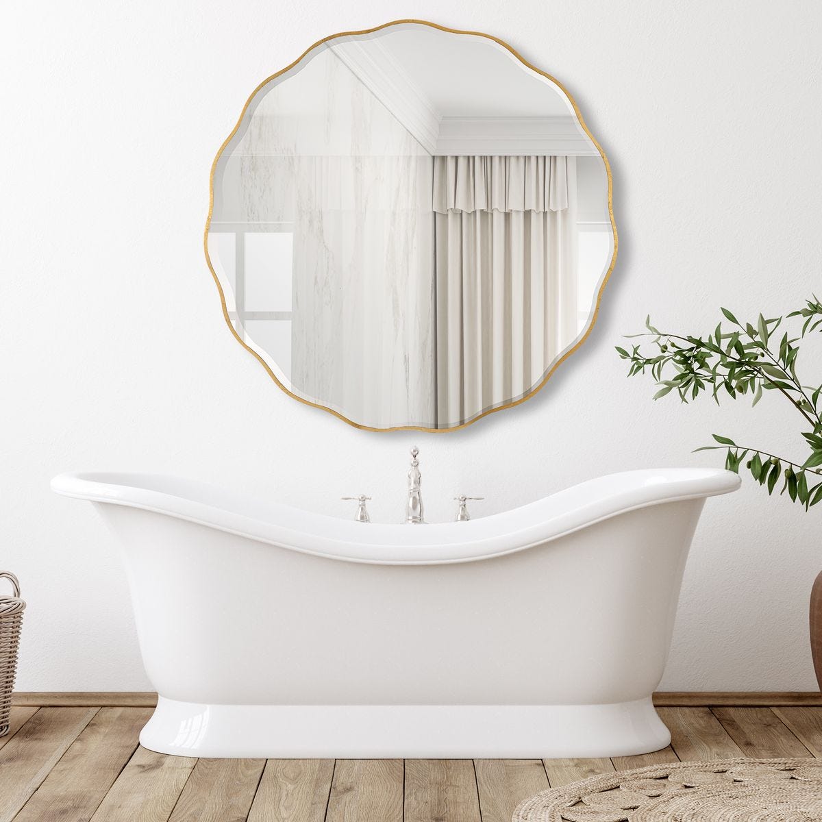 Aneta Large Round Mirror, Gold - Uttermost