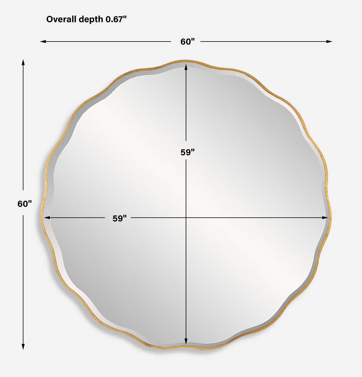 Aneta Large Round Mirror, Gold - Uttermost