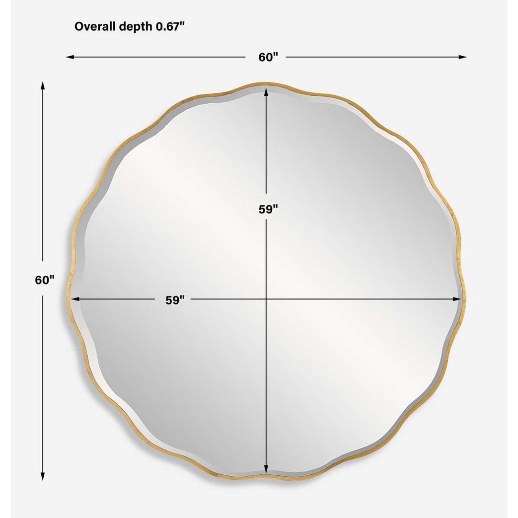 Aneta Large Round Mirror, Gold view 16