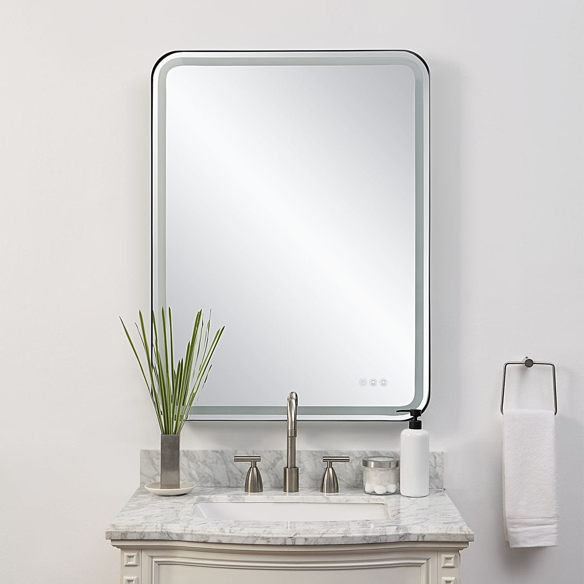 Crofton Lighted Large Mirror, Black view 3