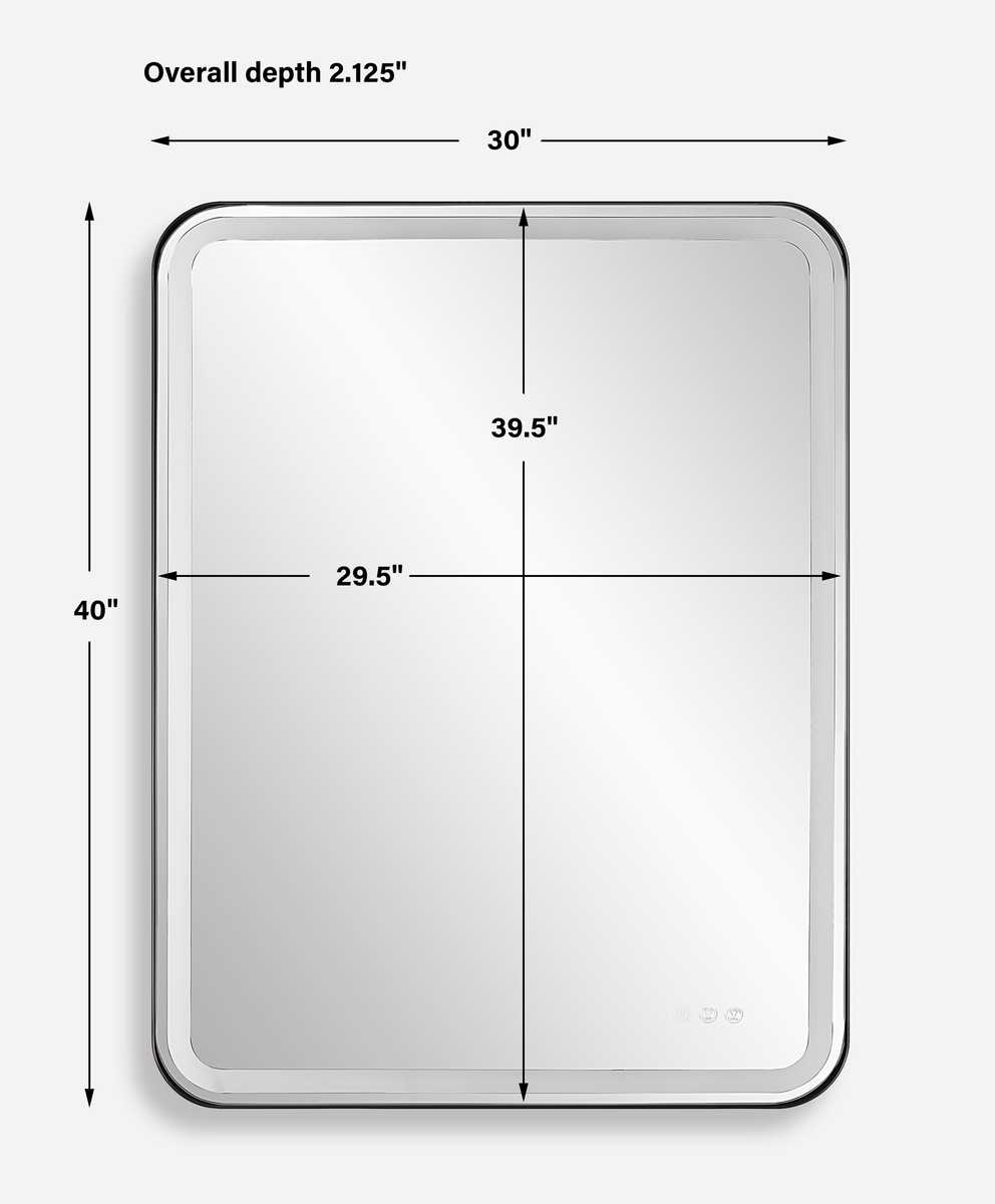 Crofton Lighted Large Mirror, Black view 11