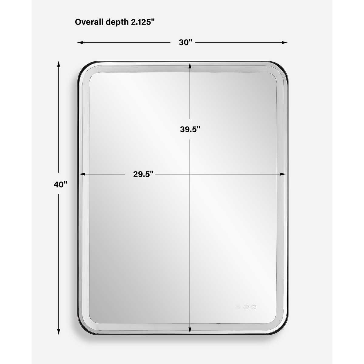 Crofton Lighted Large Mirror, Black view 22