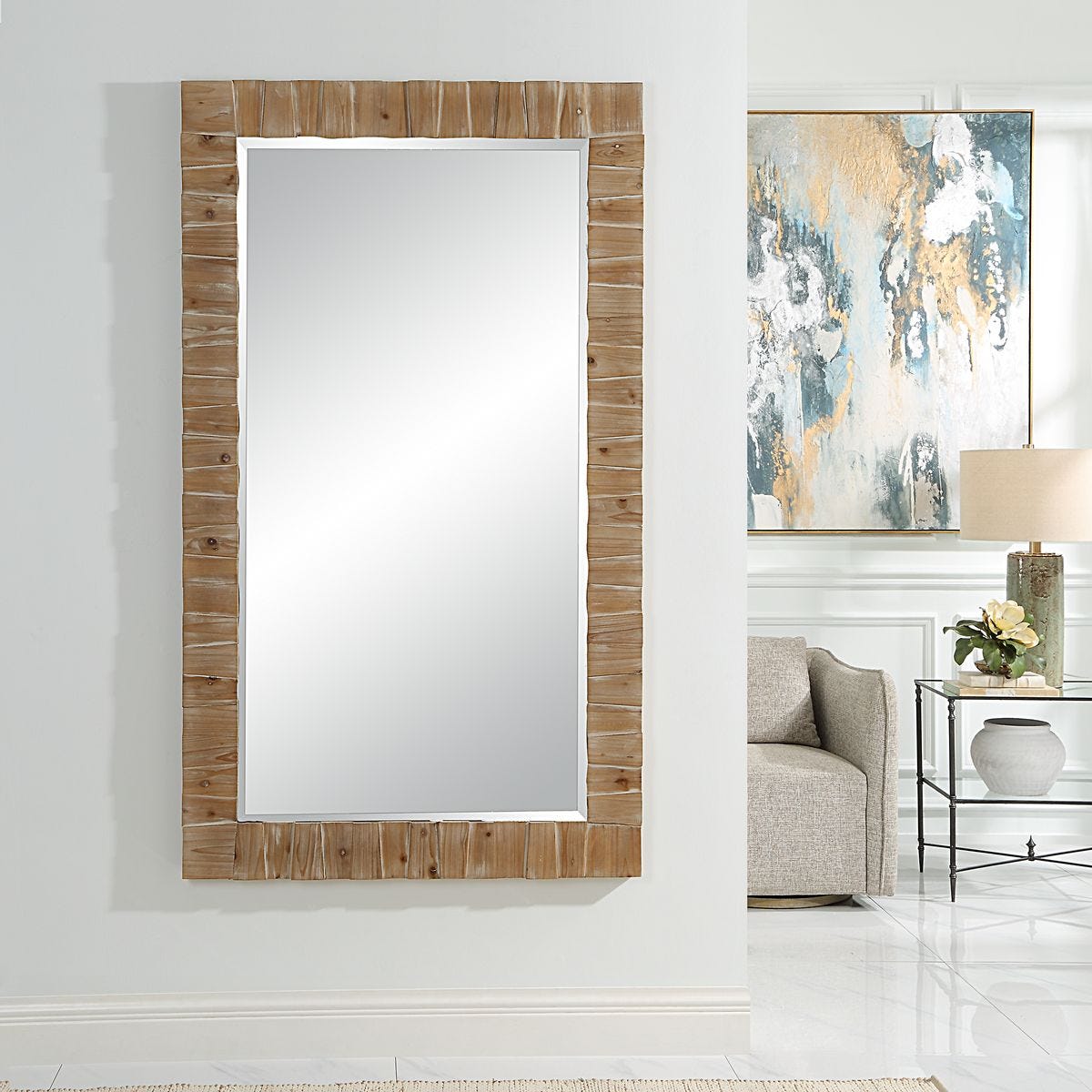 アンジー@プロフ　美品　UTTERMOST社製　大型鏡 Ayanna Mirror - Uttermost